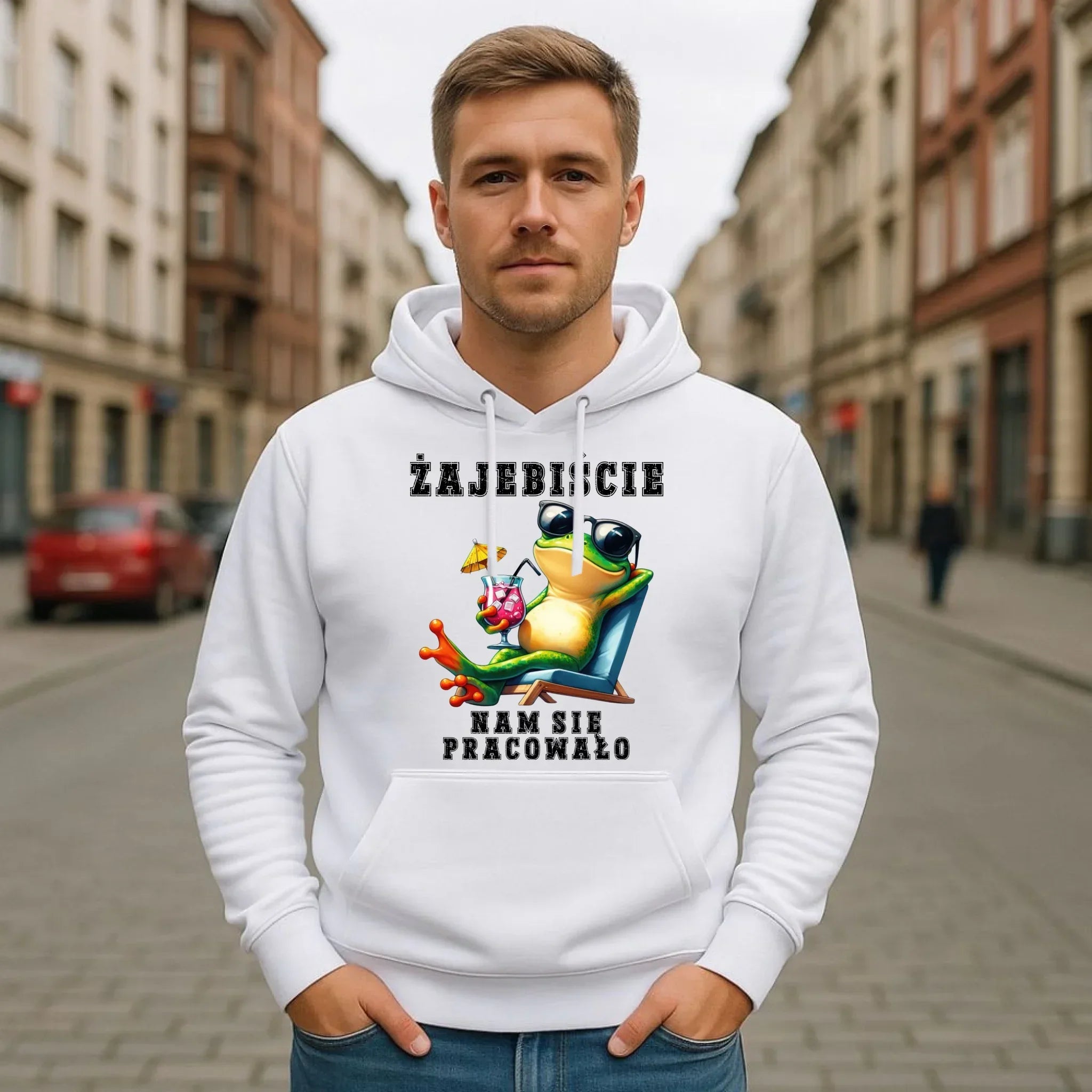 Bluza męska z kapturem na odejście z pracy - Żajebiście nam się pracowało OP09 - StoryCups.pl