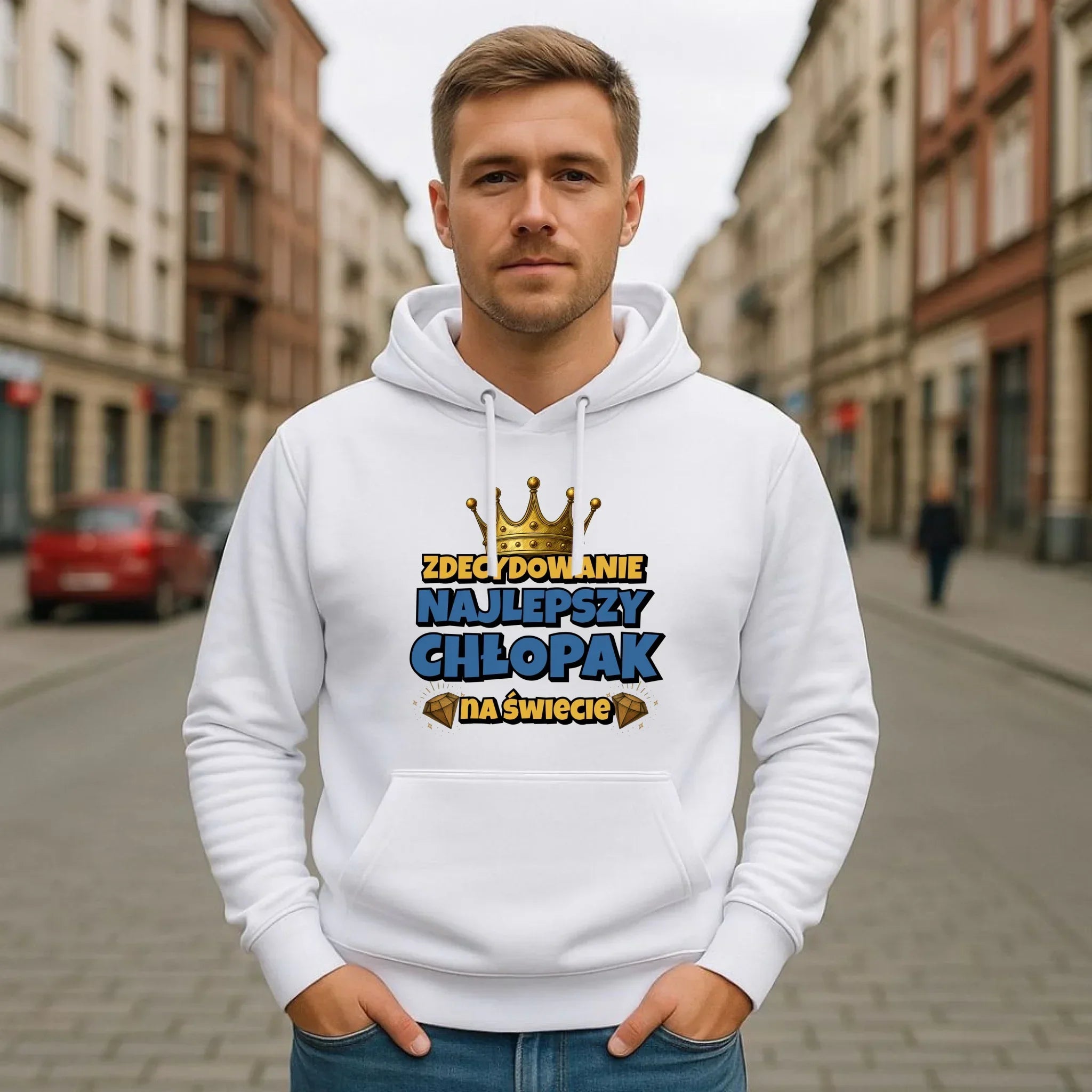 Bluza męska z kapturem - Prezent na Dzień Chłopaka - Najlepszy chłopak DCH21 - StoryCups.pl