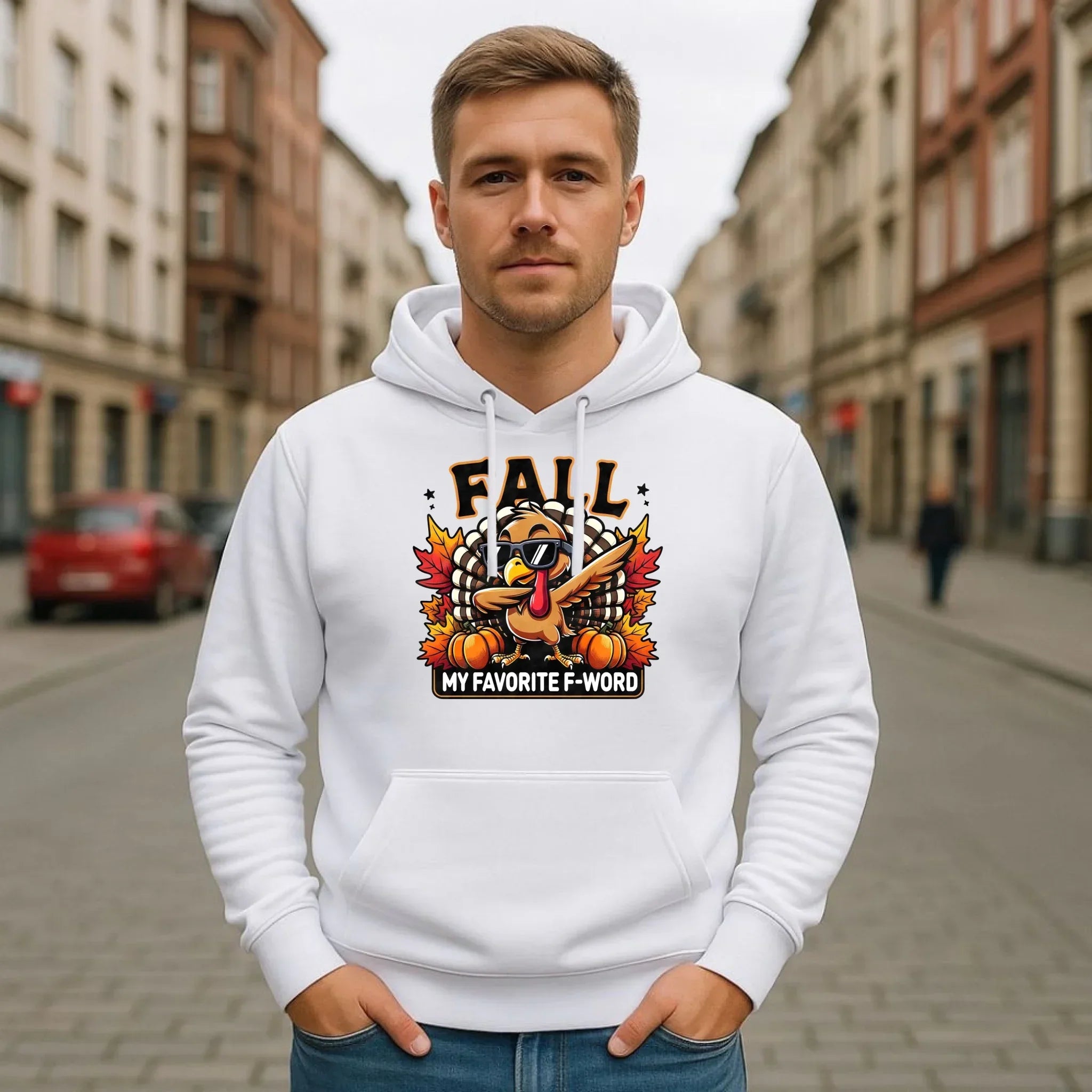 Bluza męska z kapturem jesienna - FALL my favorite F-word JS11 - StoryCups.pl
