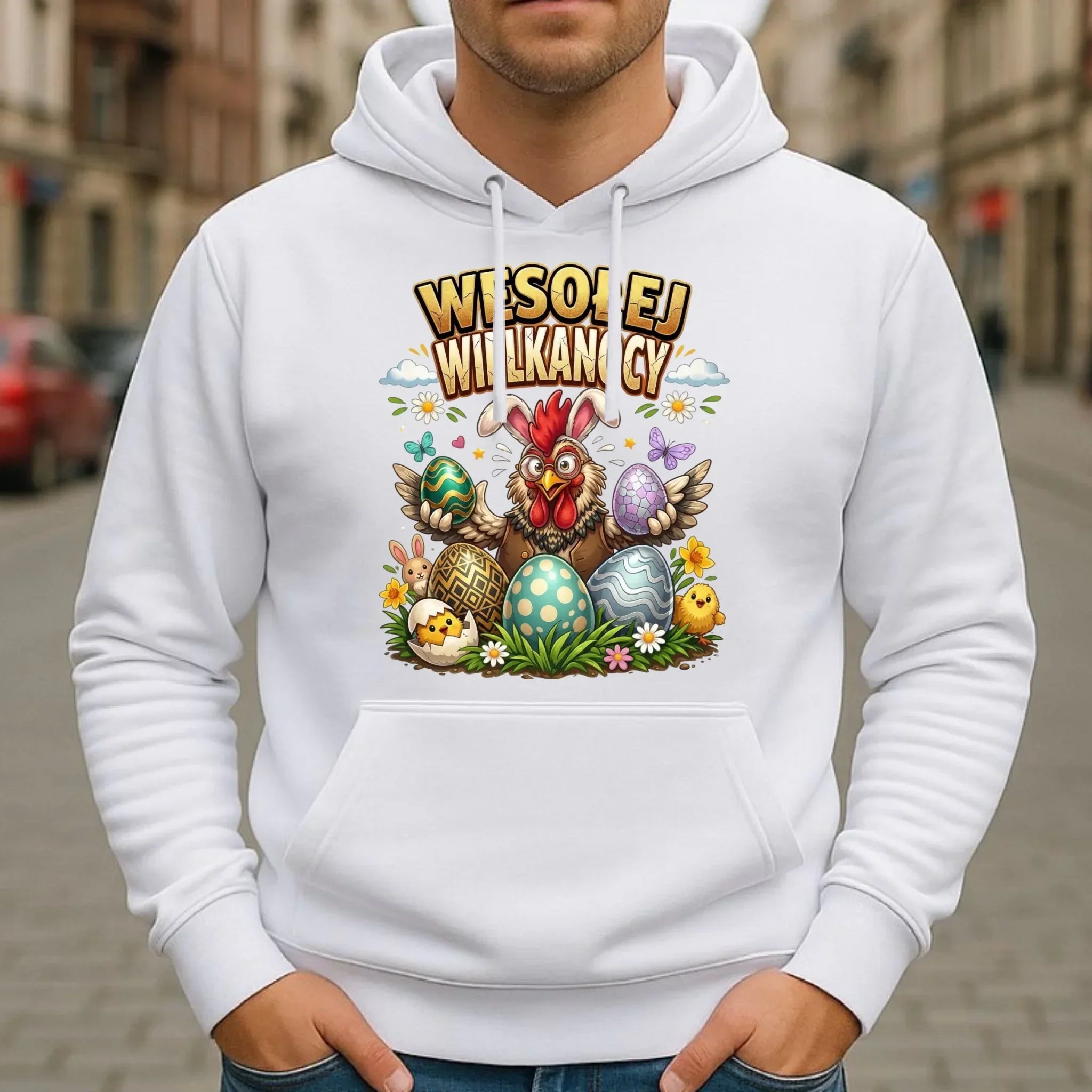 Bluza męska z kapturem wielkanocna - Wesołej Wielkanocy WN20 - StoryCups.pl