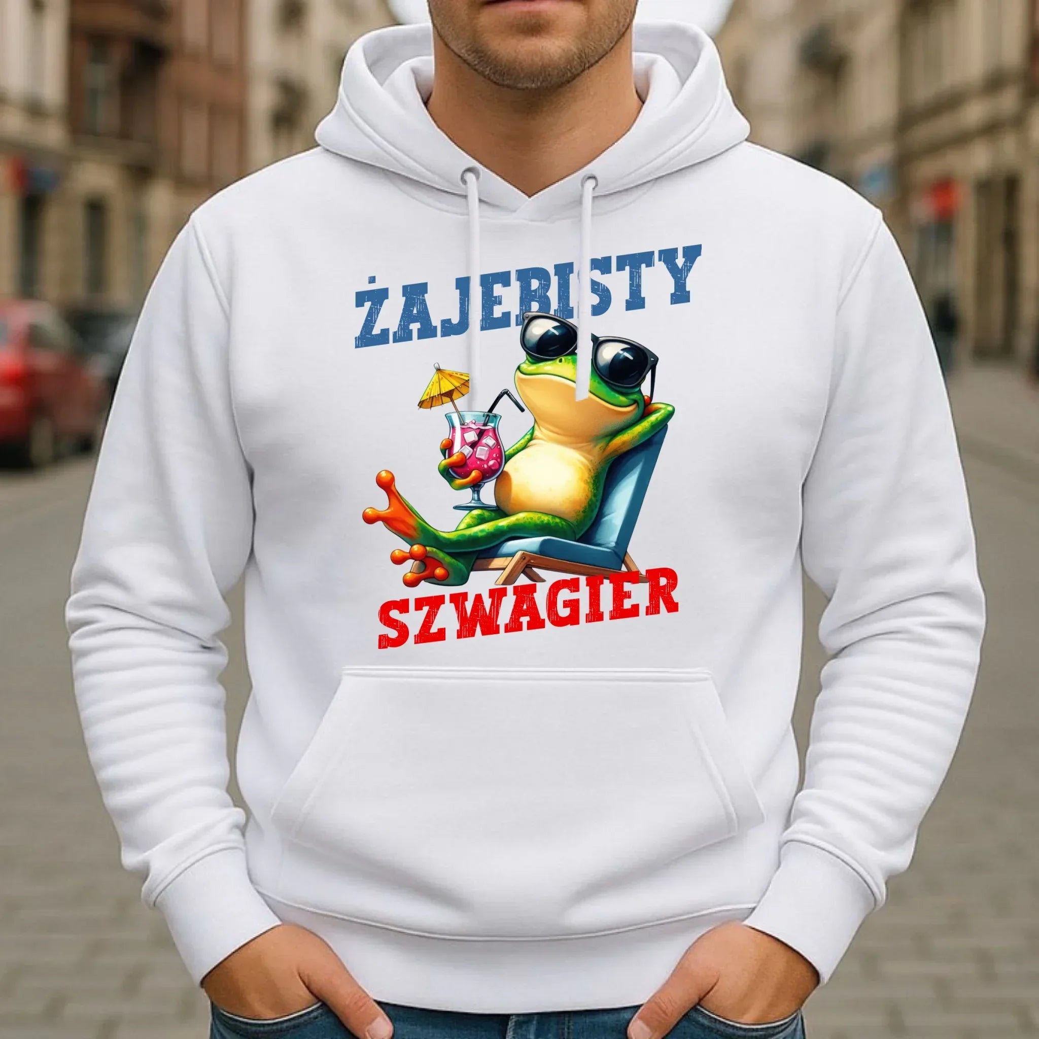 Bluza męska z kapturem dla szwagra - Żajebisty Szwagier DSZ01 - StoryCups.pl