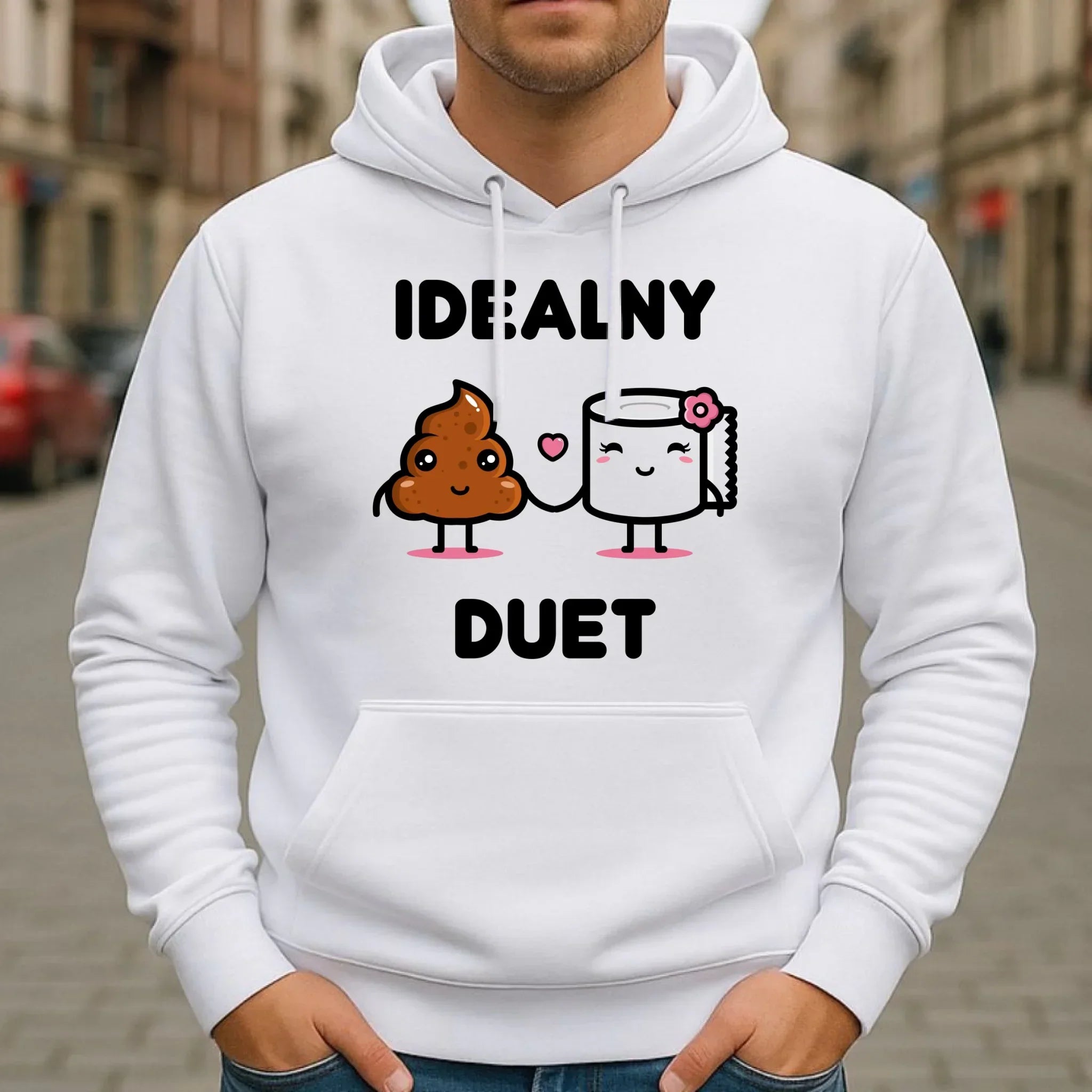 Bluza męska z kapturem - Idealny Duet W92 - StoryCups.pl
