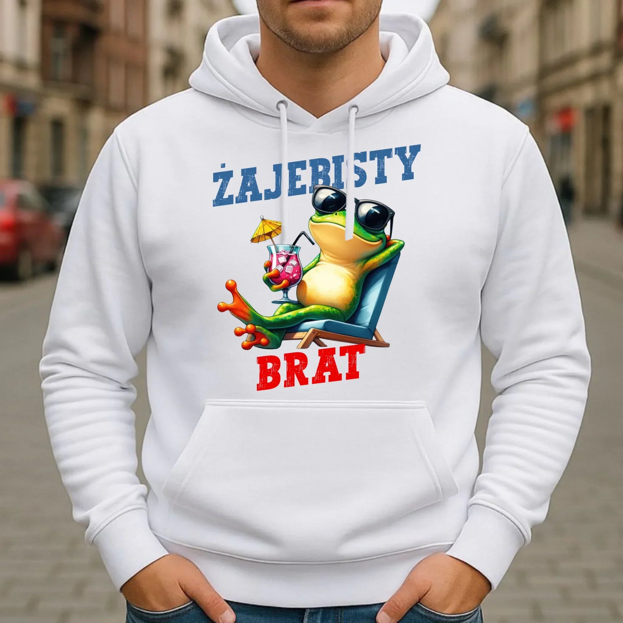 Bluza męska z kapturem dla brata - Żajebisty Brat DB01 - StoryCups.pl