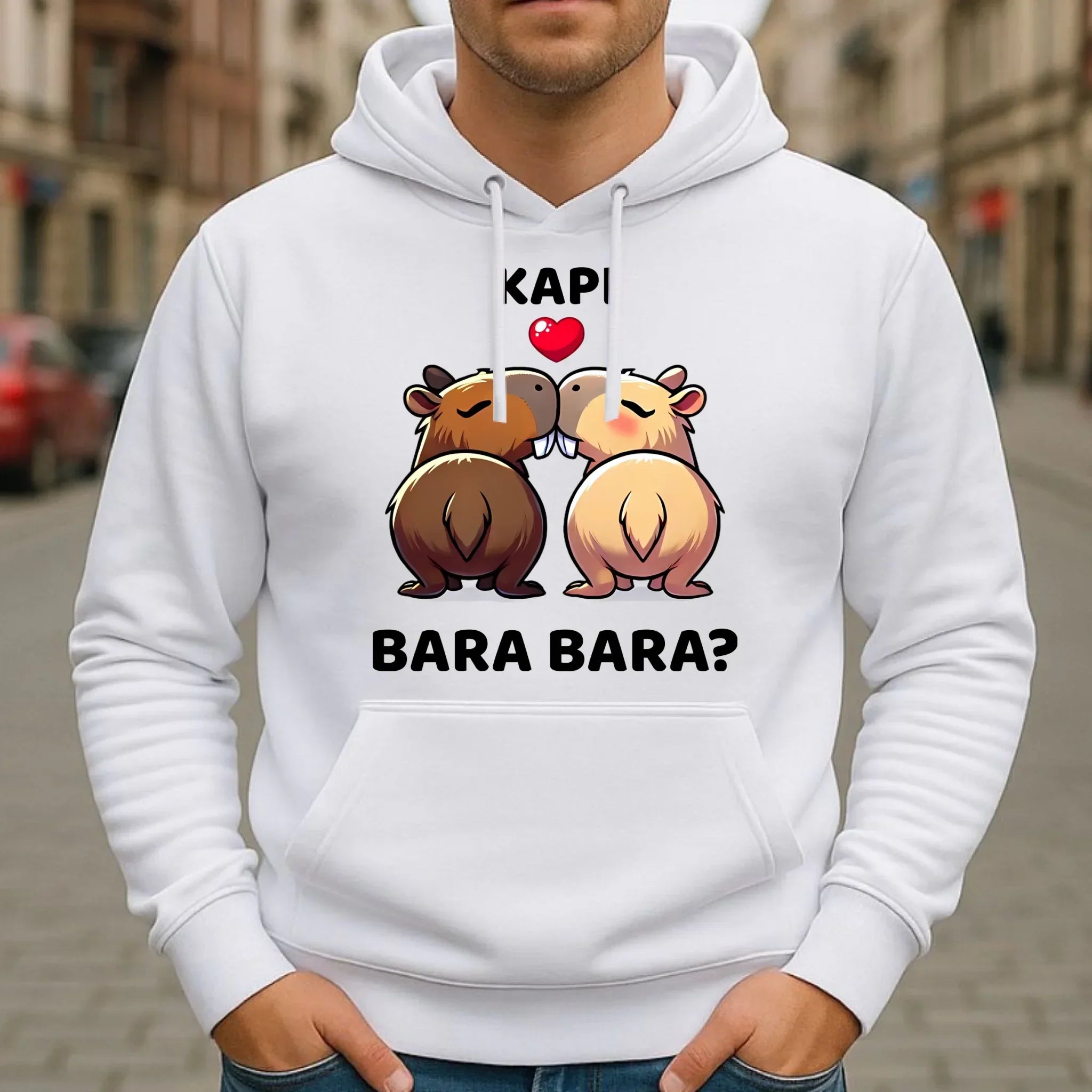 Bluza męska z kapturem - Kapibara bara bara W86 - StoryCups.pl