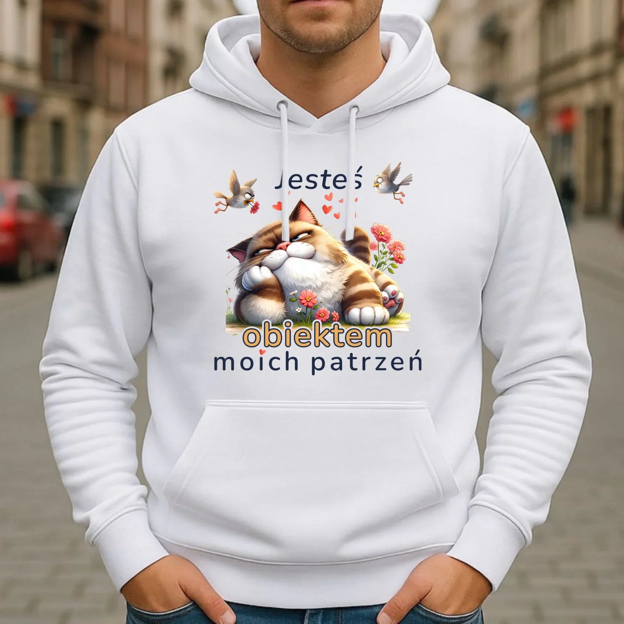 Bluza męska z kapturem - Jesteś obiektem moich patrzeń W68 - StoryCups.pl