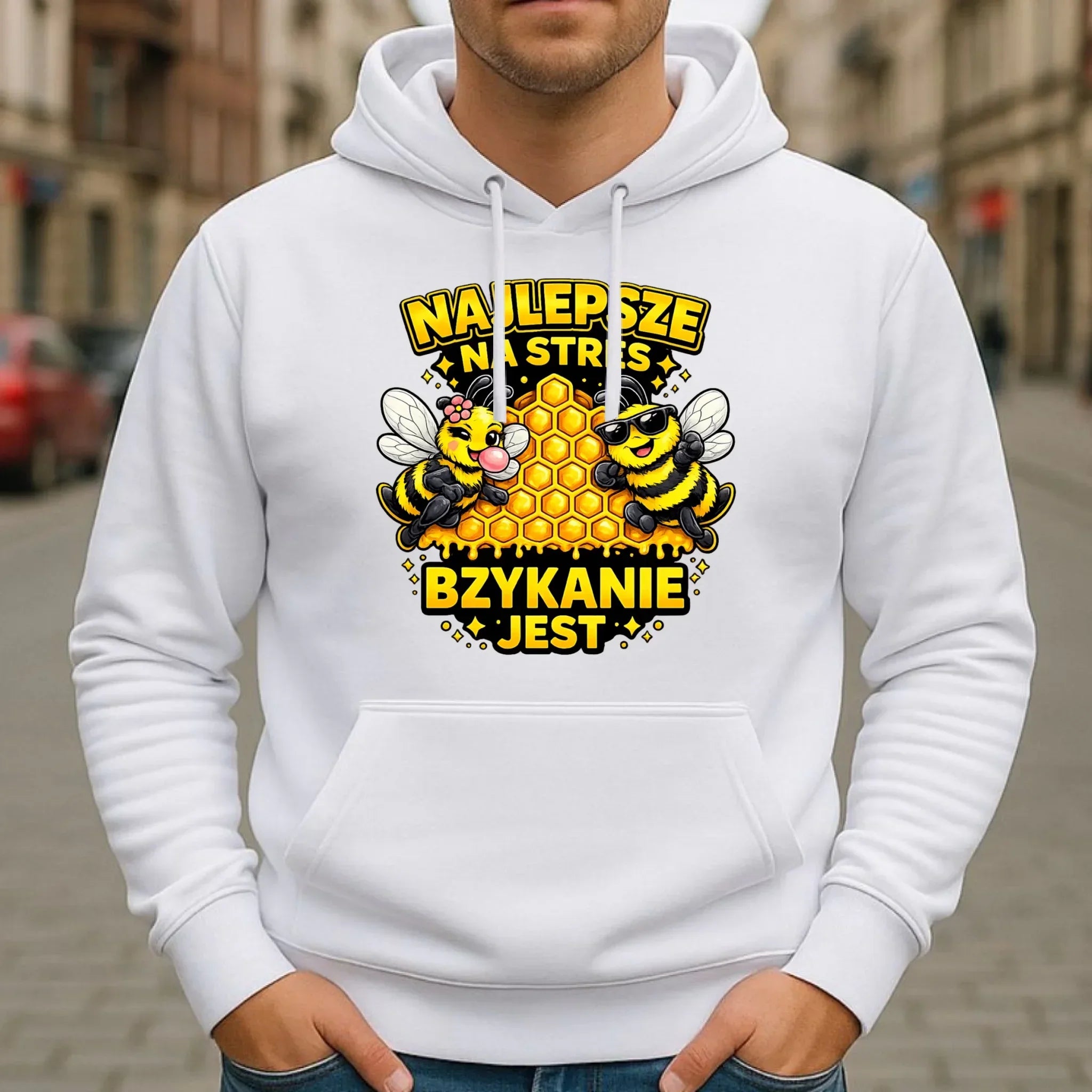 Bluza męska z kapturem - Najlepsze na stres bzykanie jest W79 - StoryCups.pl