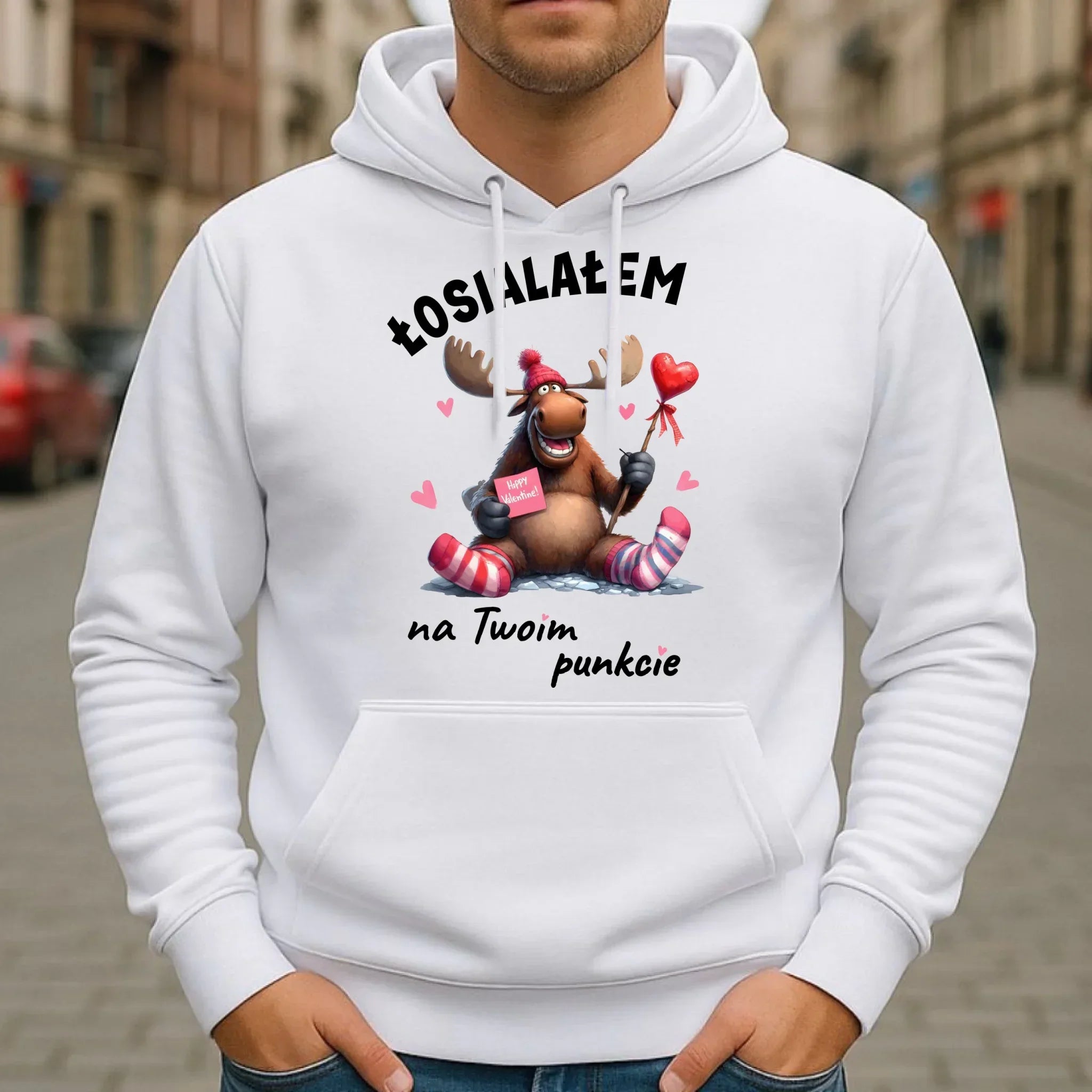 Bluza męska z kapturem - Łosialałem na Twoim punkcie W66 - StoryCups.pl