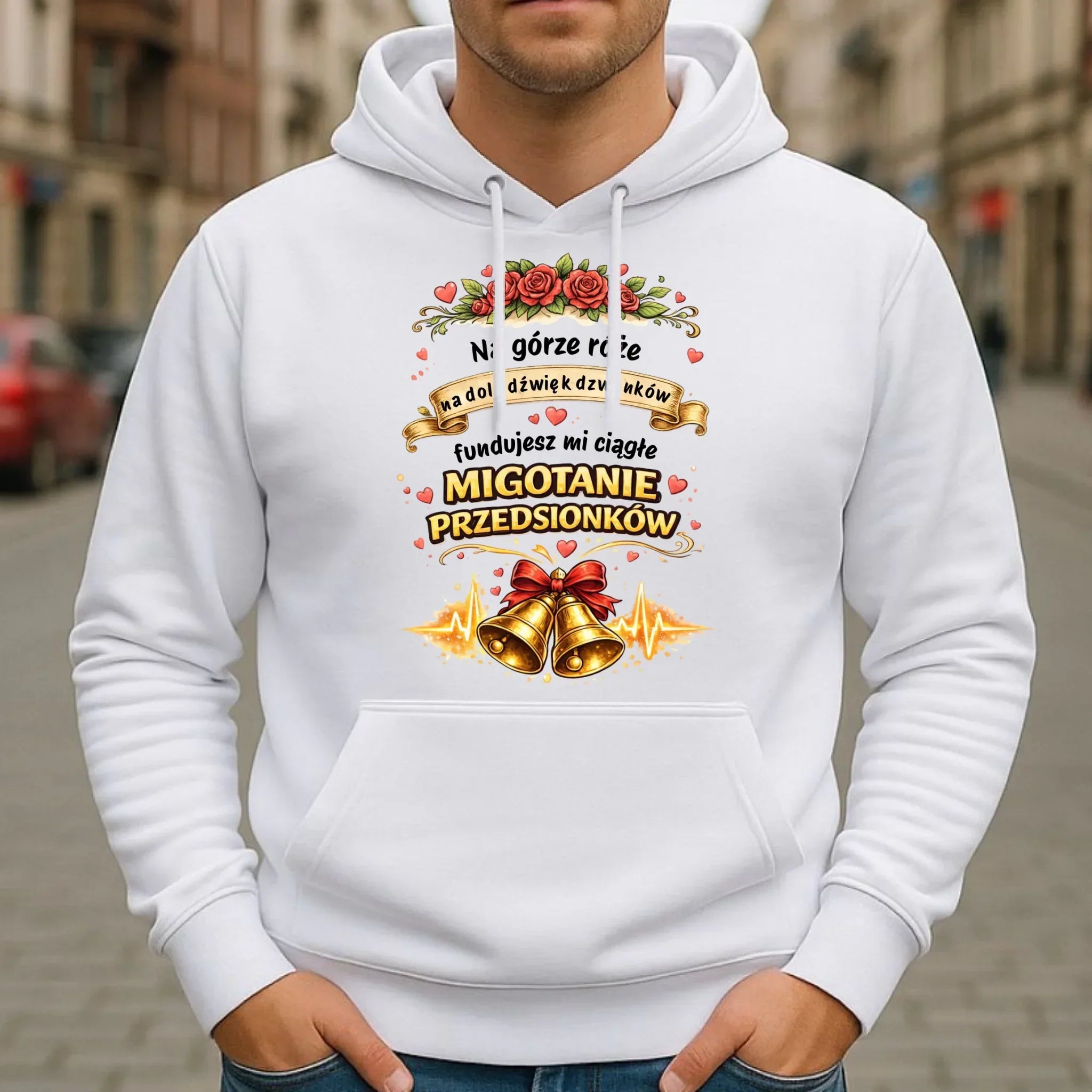 Bluza męska z kapturem - Fundujesz mi ciągłe migotanie przedsionków W71 - StoryCups.pl