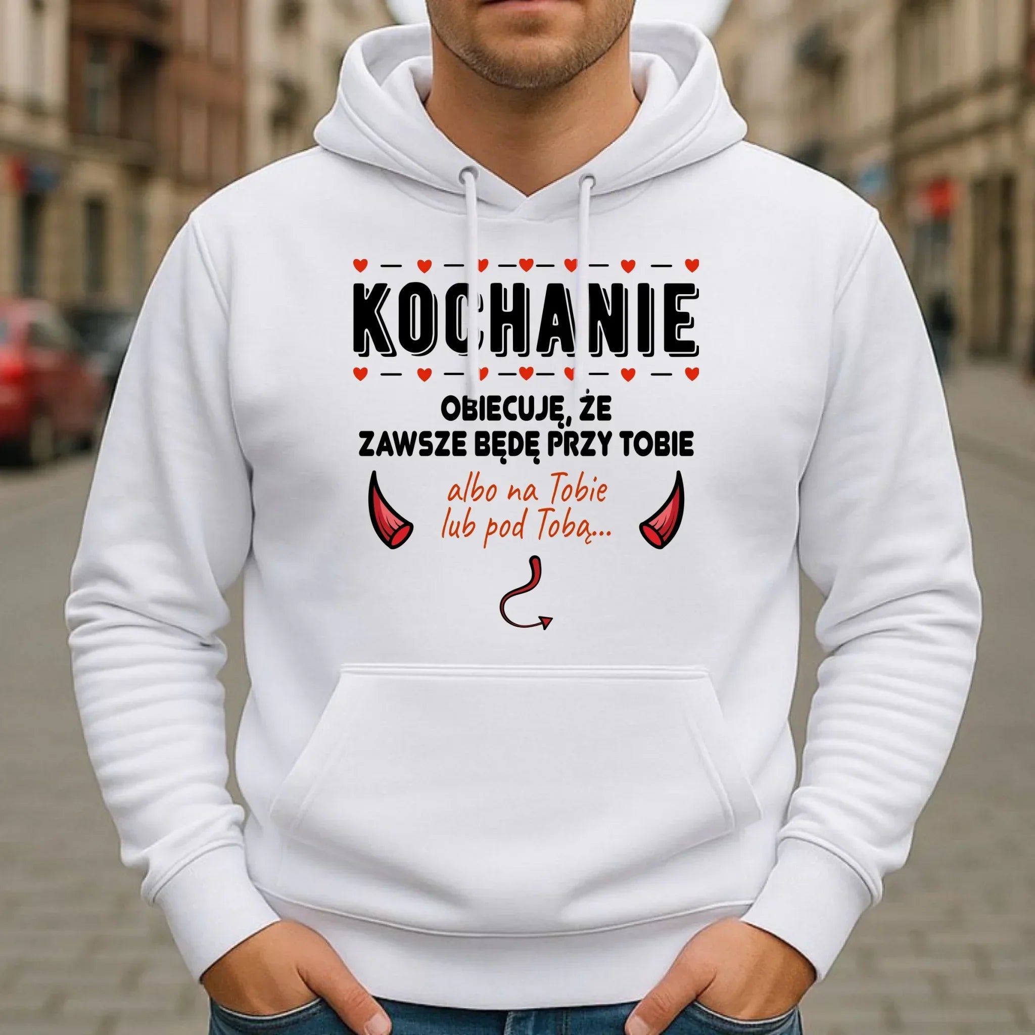 Bluza męska z kapturem - Obiecuję, że zawsze będę przy Tobie W50 - StoryCups.pl