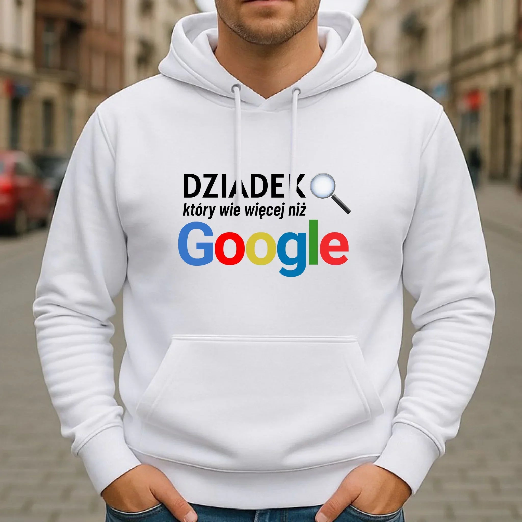 Bluza z kapturem dla dziadka - Dziadek który wie więcej niż google D44 - StoryCups.pl