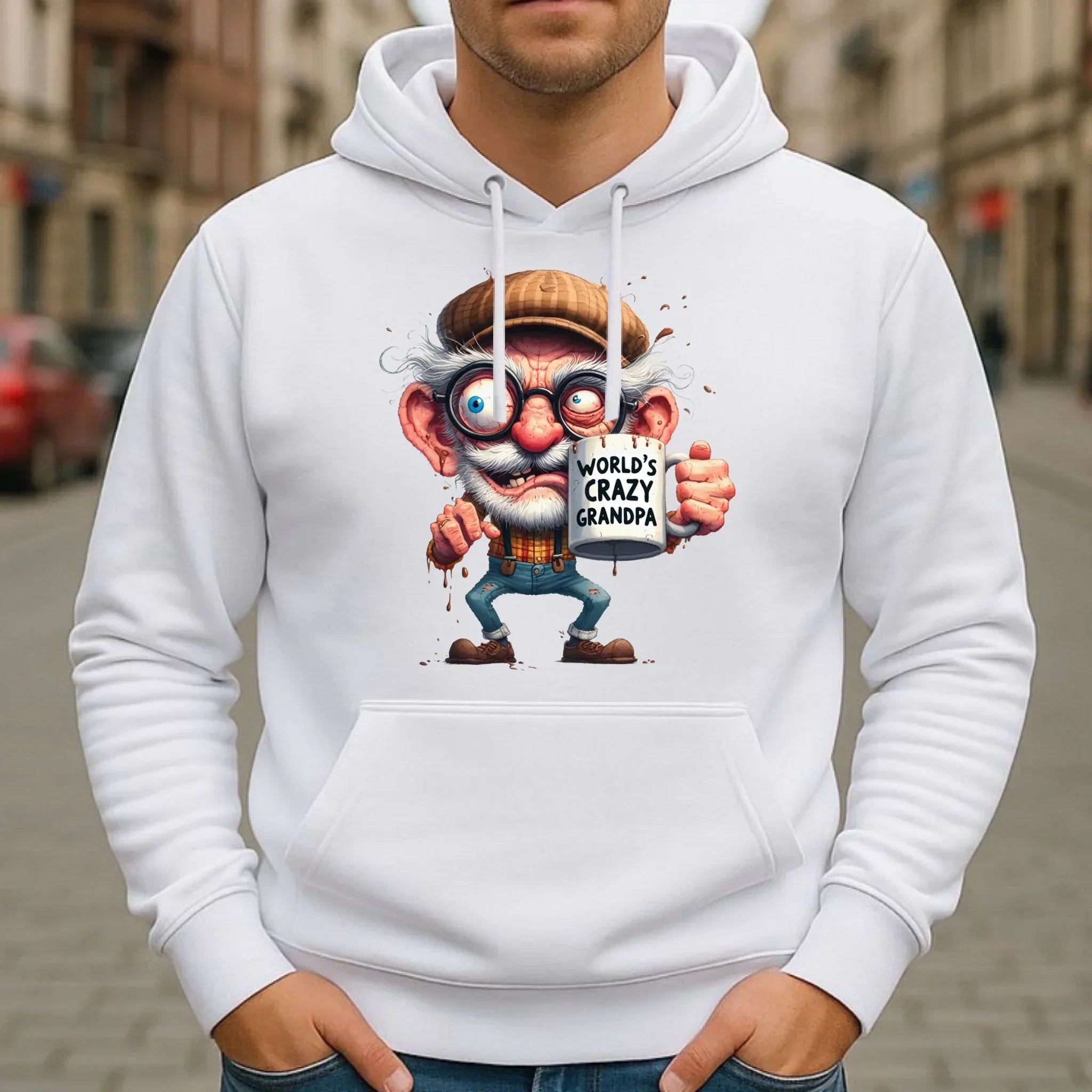 Bluza z kapturem dla dziadka - Crazy grandpa D38 - StoryCups.pl