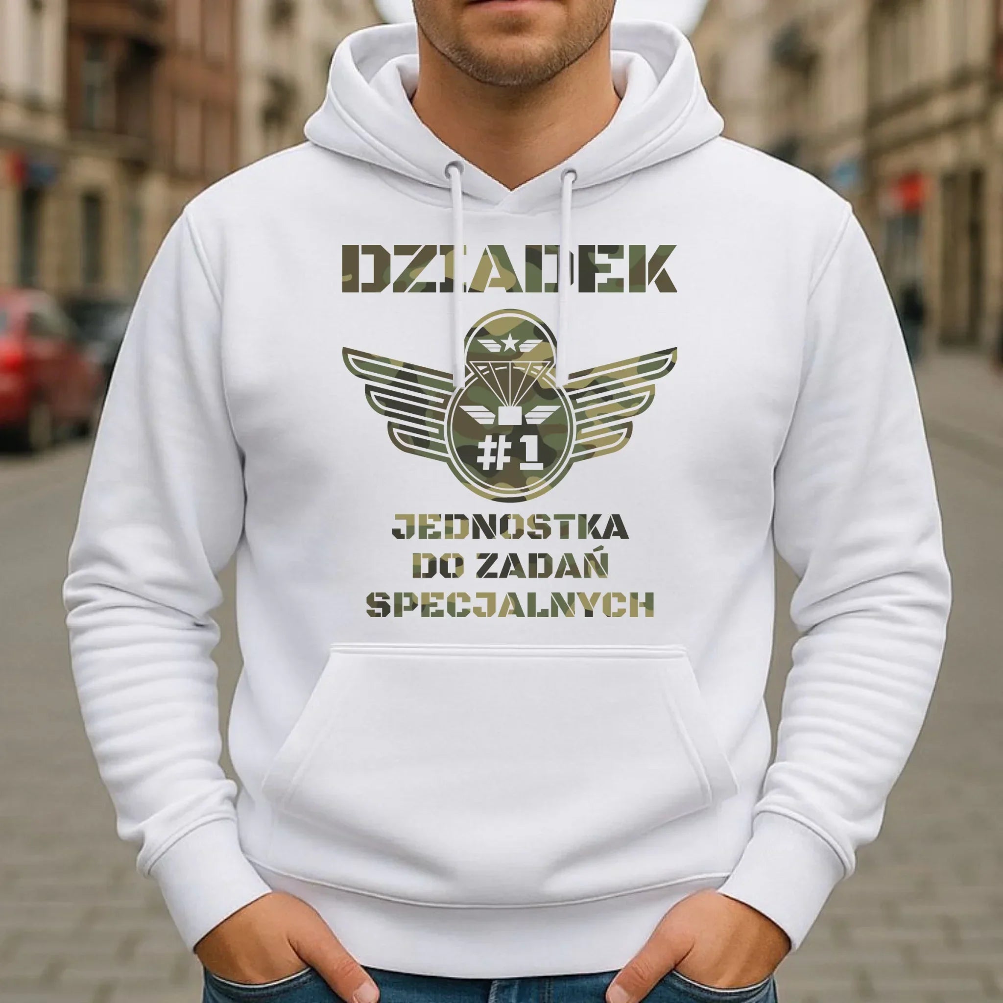 Bluza z kapturem dla dziadka - Dziadek jednostka do zadań specjalnych D31 - StoryCups.pl