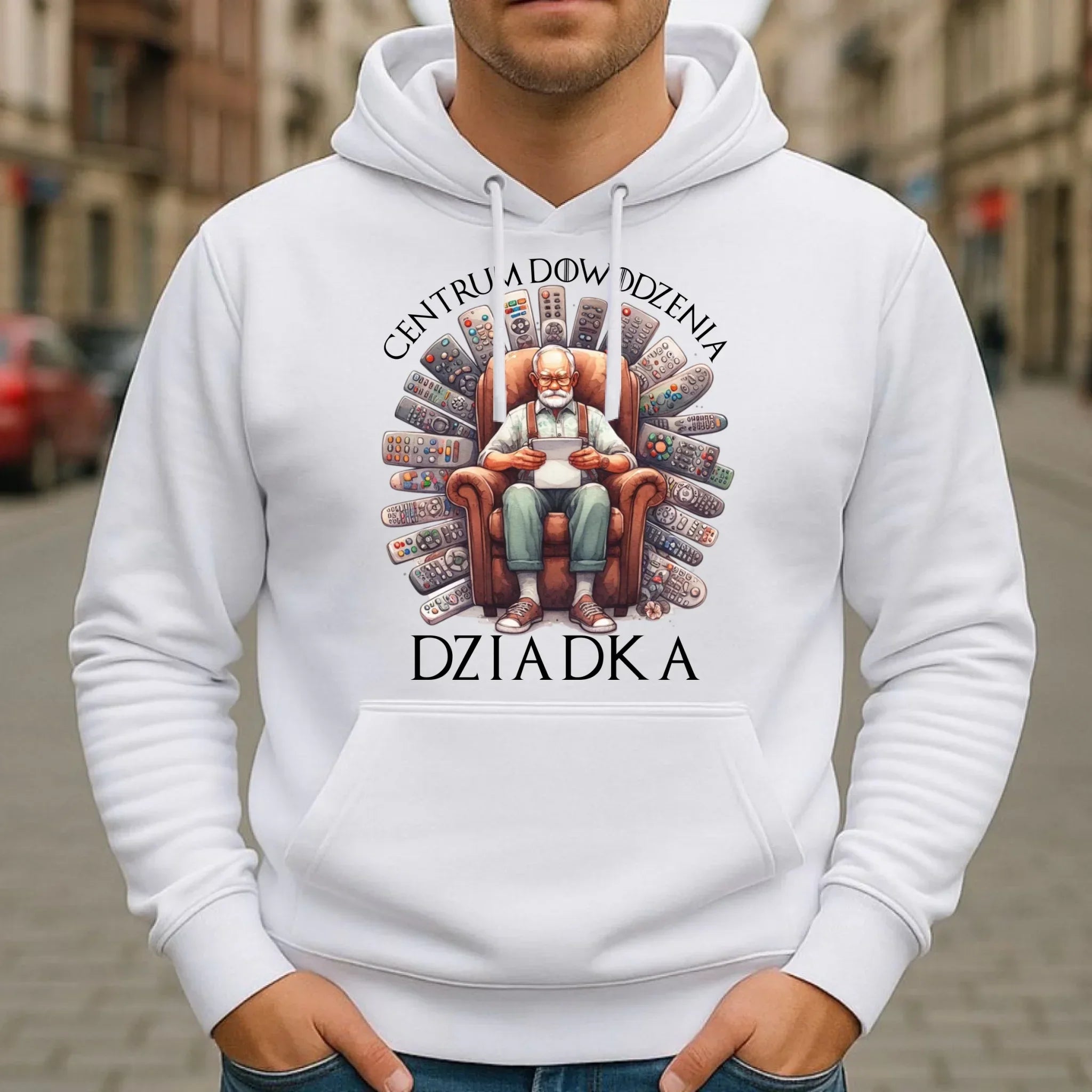 Bluza z kapturem dla dziadka - Centrum dowodzenia D28 - StoryCups.pl