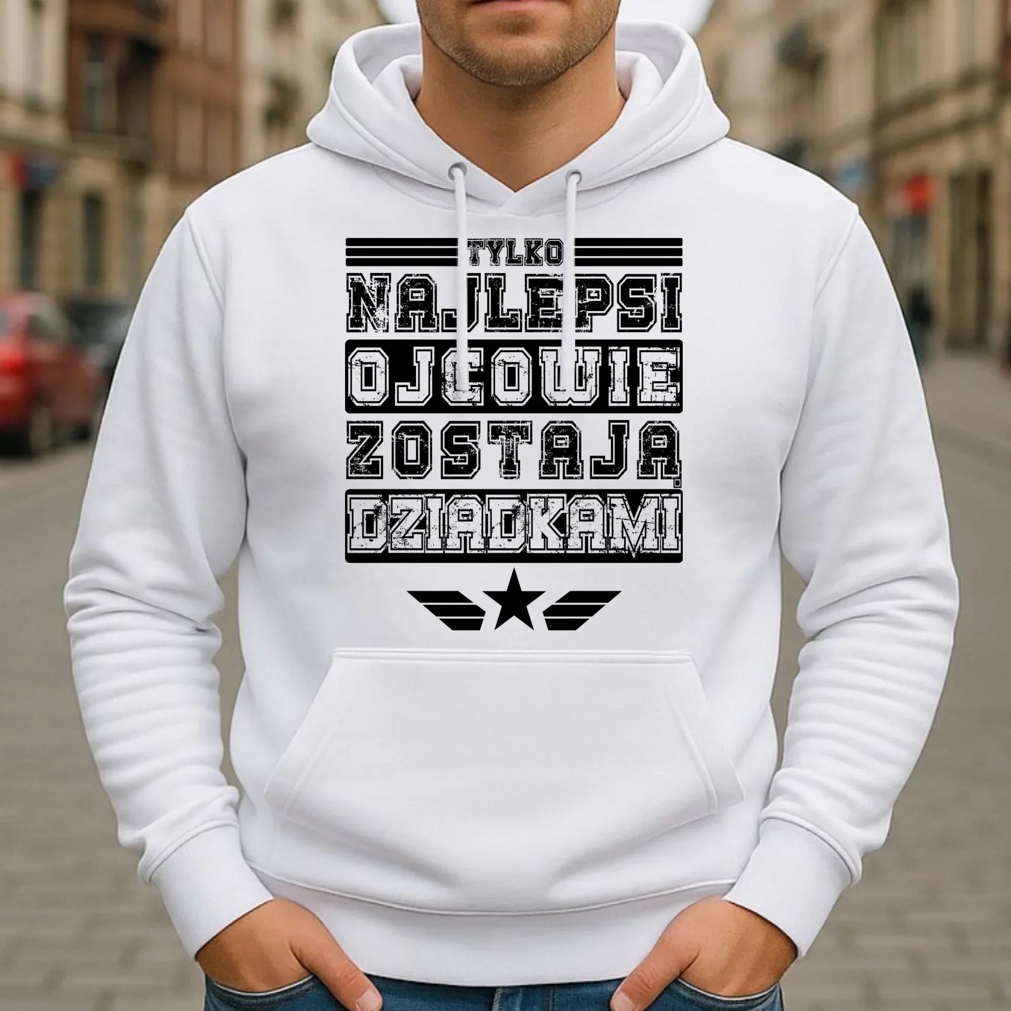 Bluza z kapturem dla dziadka - Tylko najlepsi ojcowie zostają dziadkami D25 - StoryCups.pl