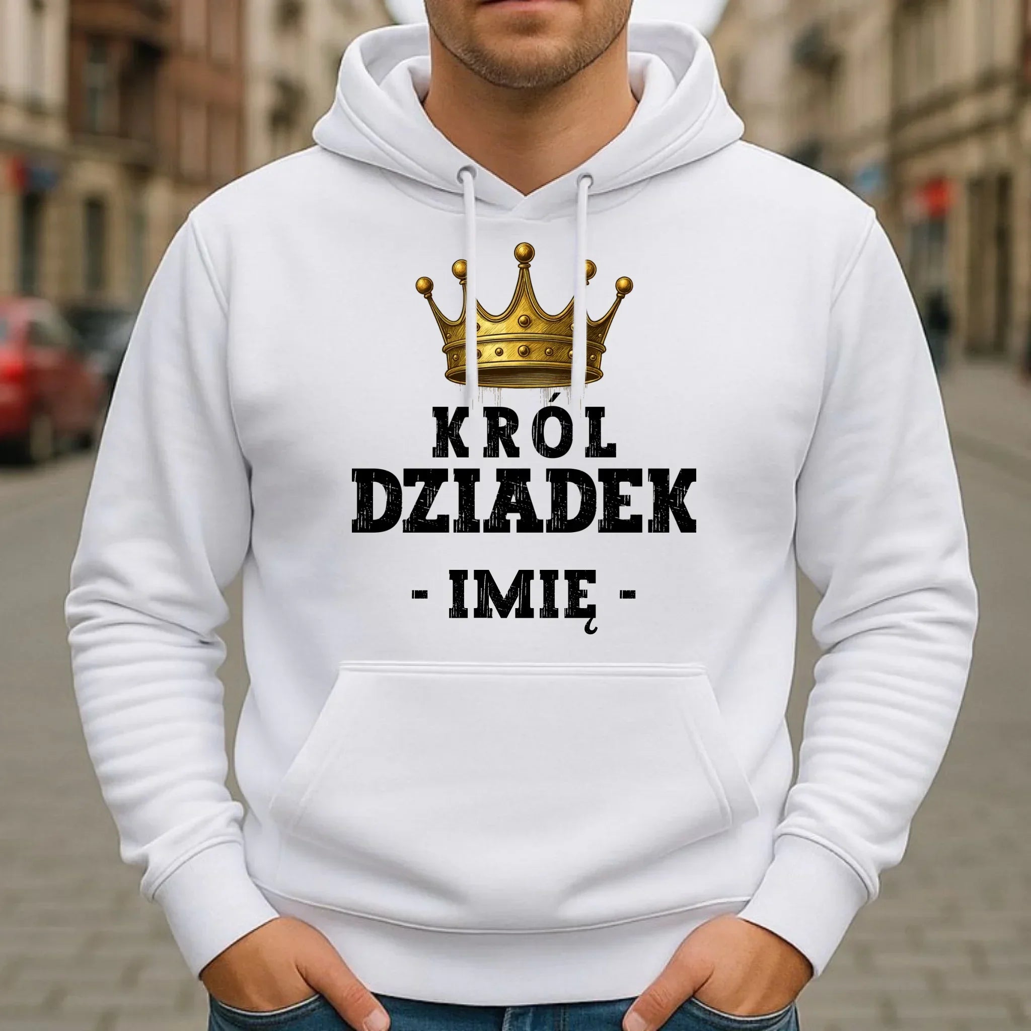 Bluza z kapturem dla dziadka - Król Dziadek - personalizowana D17 - StoryCups.pl