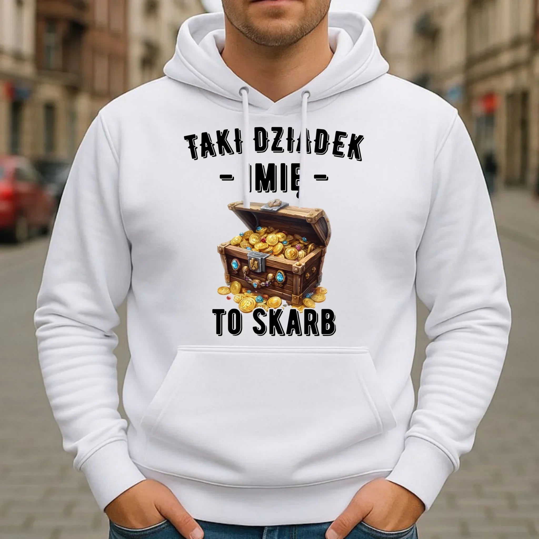 Bluza z kapturem dla dziadka - Taki dziadek to skarb - personalizowana D19 - StoryCups.pl