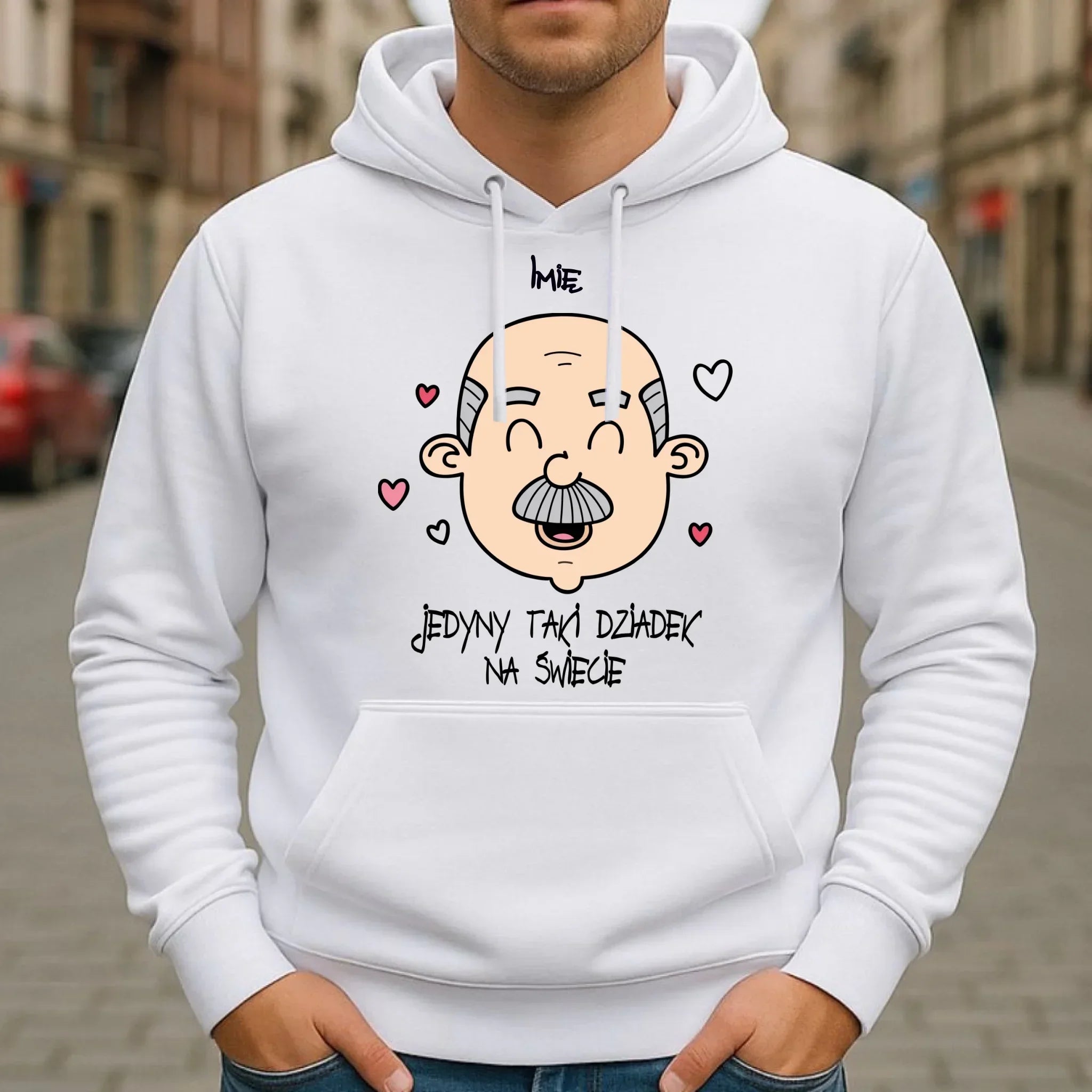Bluza z kapturem dla dziadka - Jedyny taki dziadek na świecie - personalizowana D15 - StoryCups.pl