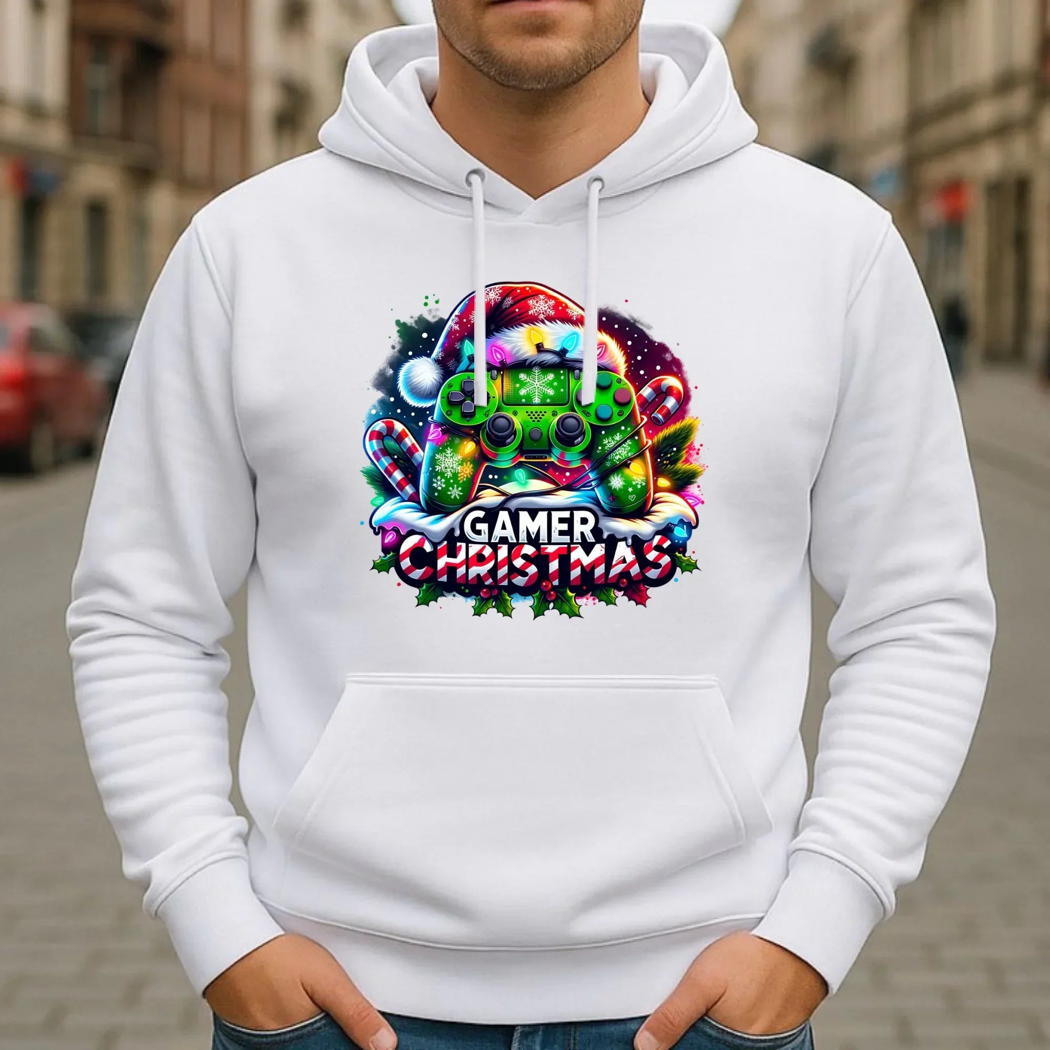 Bluza męska z kapturem świąteczna - prezent dla gracza - Christmas gamer BN22 - StoryCups.pl