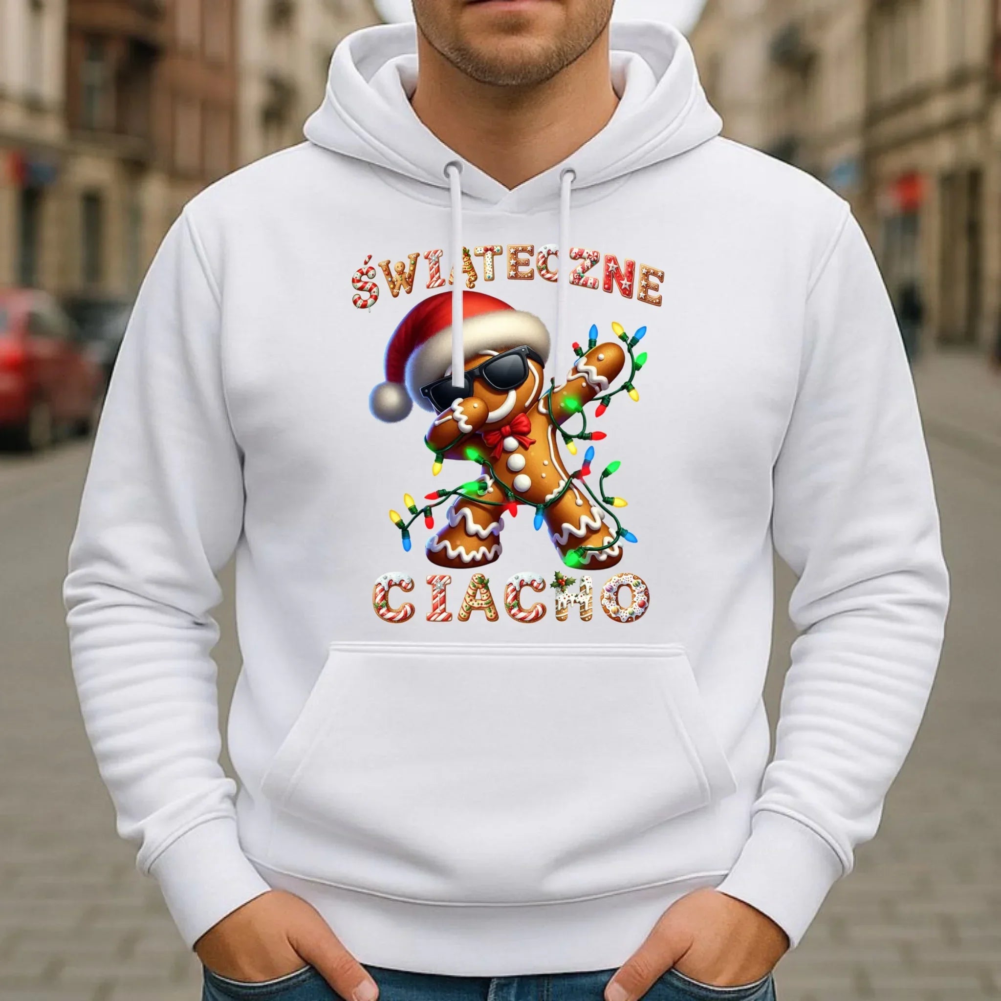 Bluza męska z kapturem świąteczna - Świąteczne Ciacho BN25 - StoryCups.pl