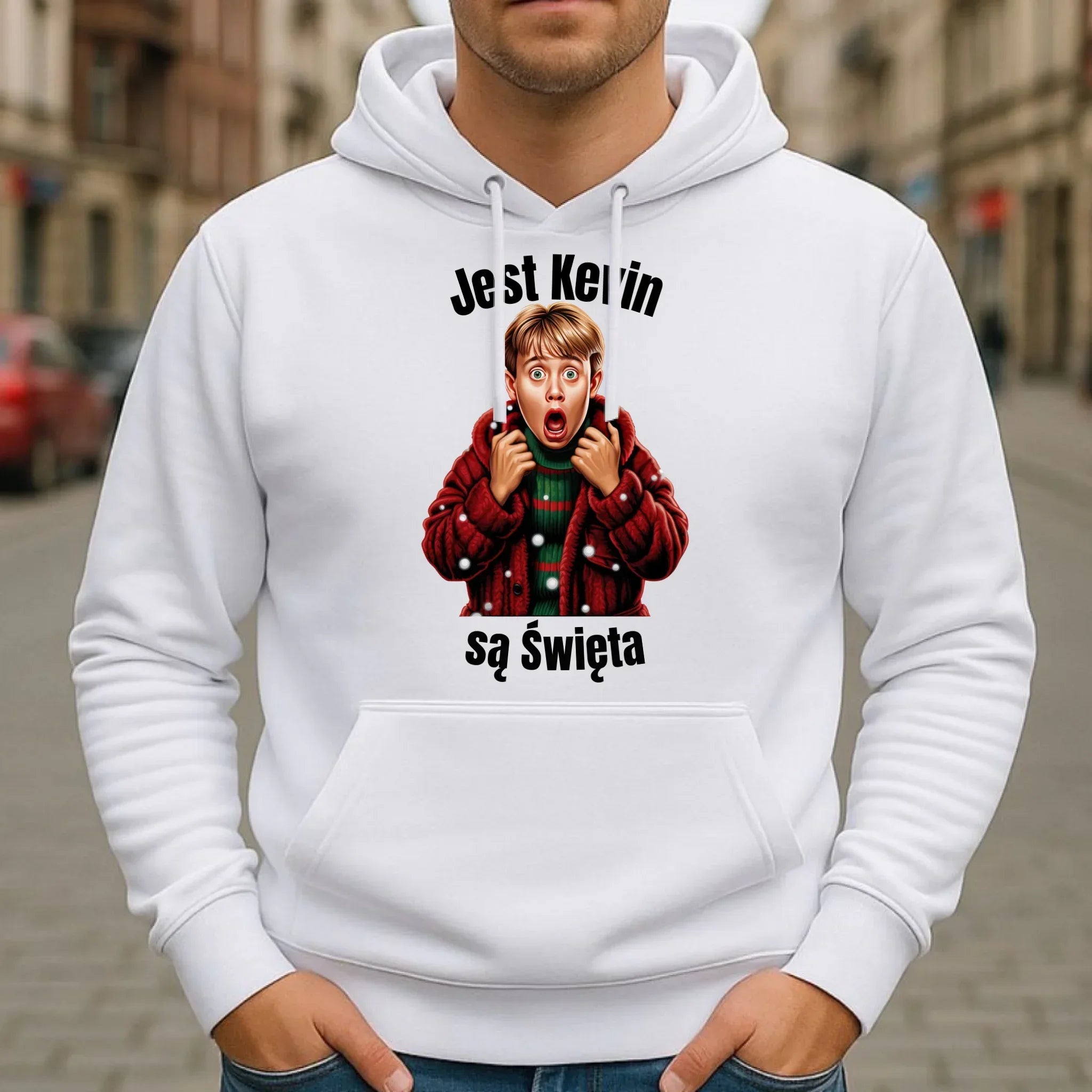 Bluza męska z kapturem świąteczna - Jest Kevin są święta BN27 - StoryCups.pl