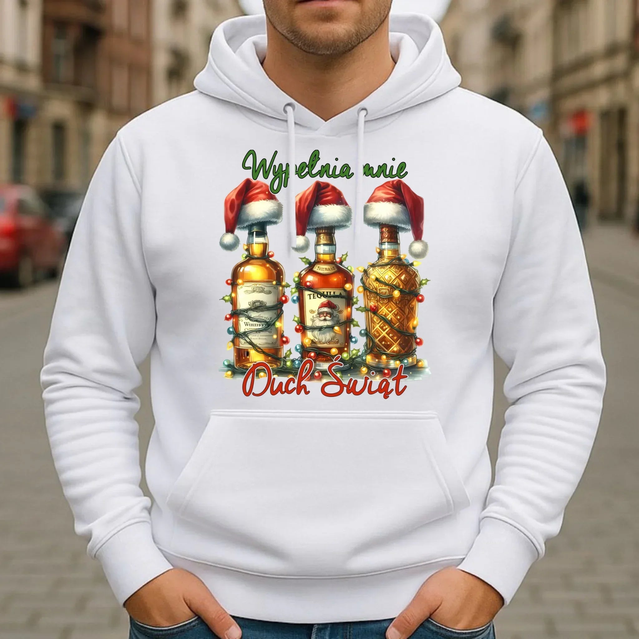 Bluza męska z kapturem świąteczna - Wypełnia mnie Duch Świąt BN69 - StoryCups.pl