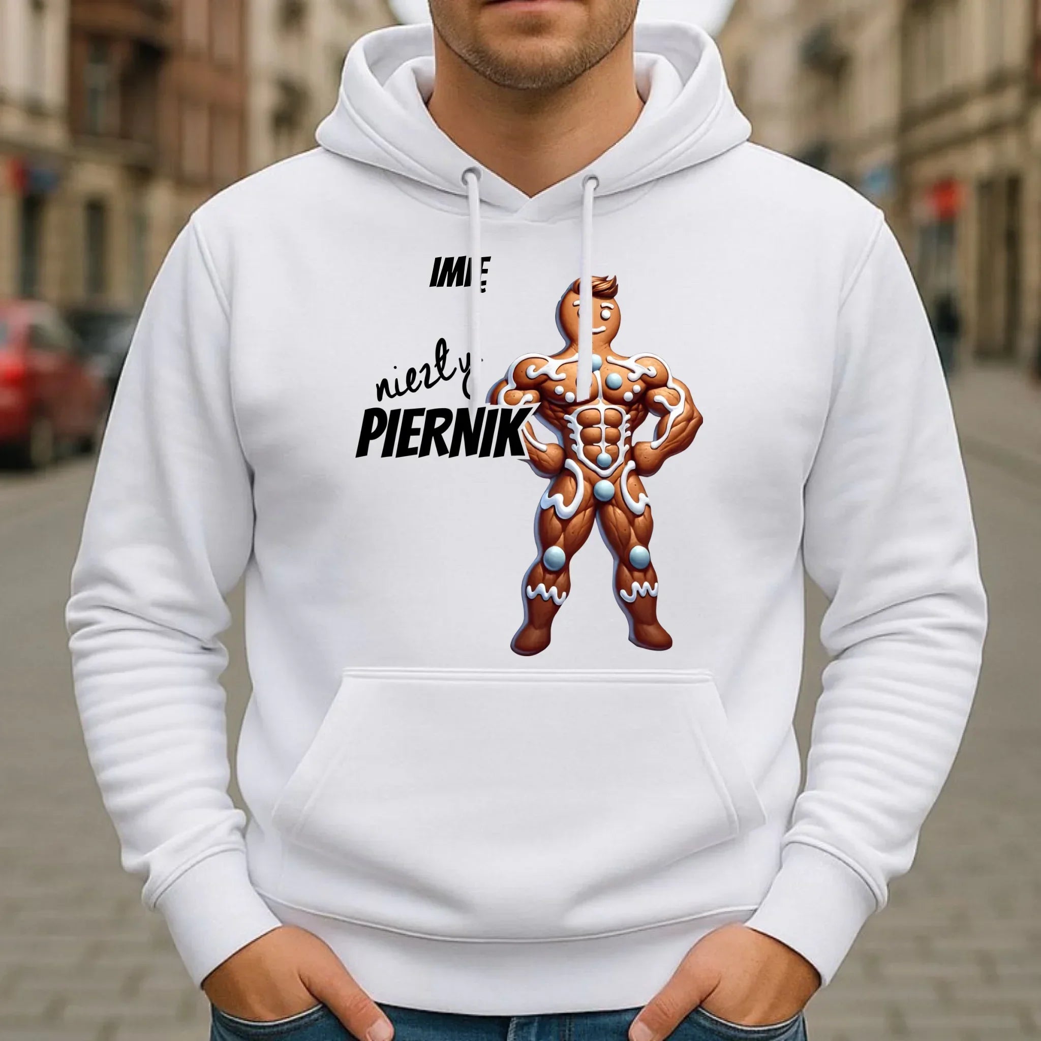 Bluza męska z kapturem świąteczna - Niezły piernik - personalizowana BN24 - StoryCups.pl