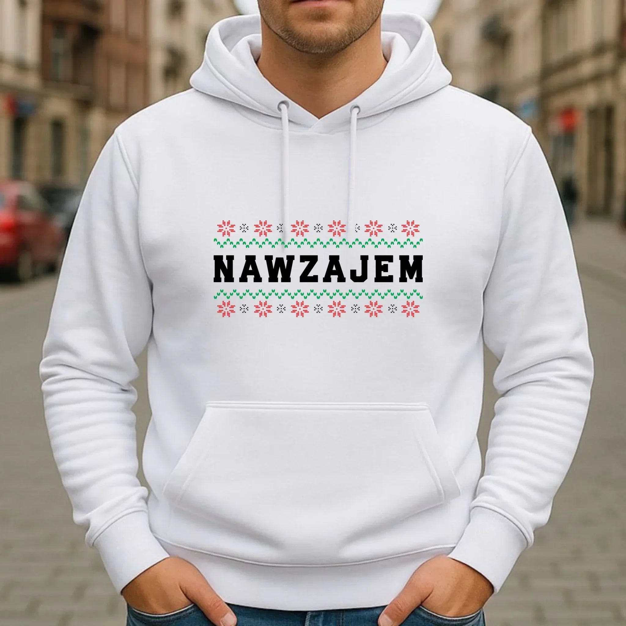 Bluza męska z kapturem świąteczna - Nawzajem BN150 - StoryCups.pl