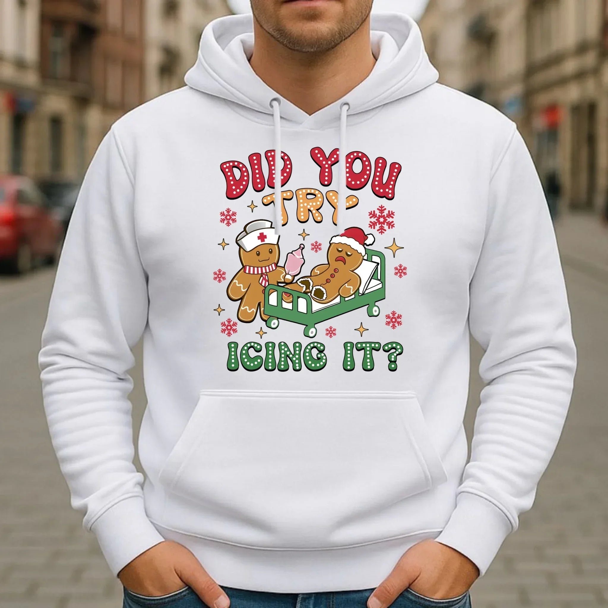 Bluza męska z kapturem świąteczna - Did you try icing it? BN78 - StoryCups.pl