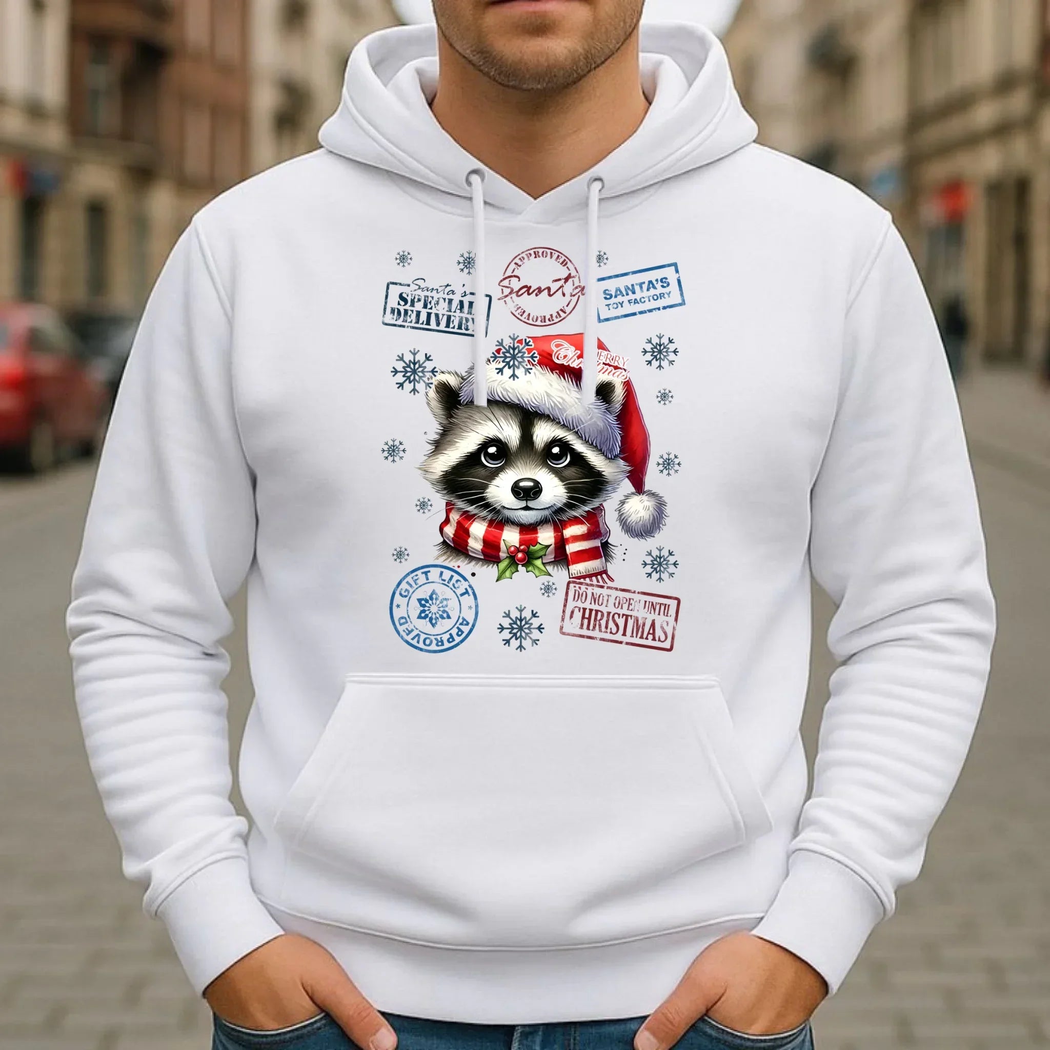 Bluza męska z kapturem świąteczna - Szop - Przesyłka od Mikołaja BN104 - StoryCups.pl