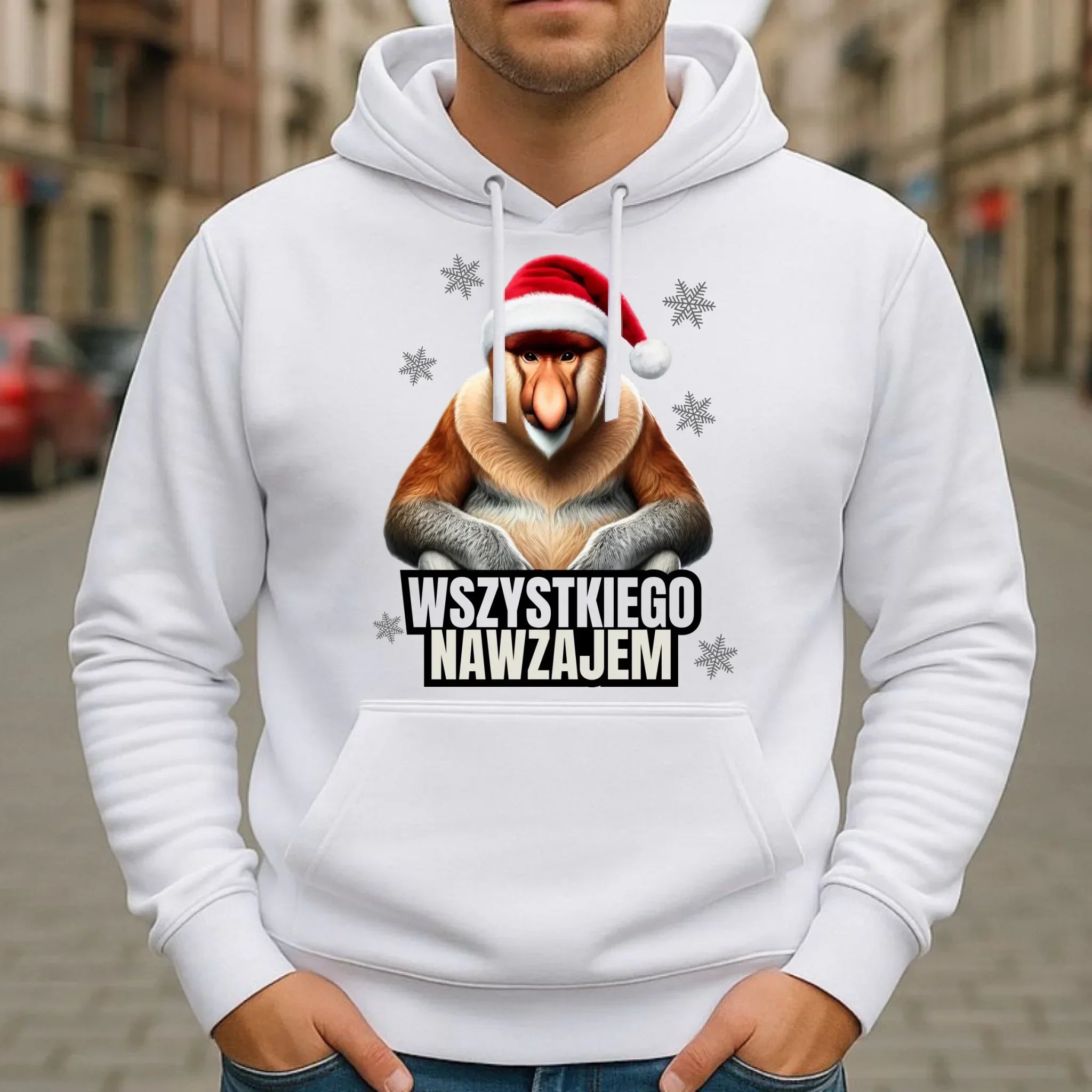 Bluza męska z kapturem świąteczna - Janusz Nosacz - Nawzajem BN110 - StoryCups.pl