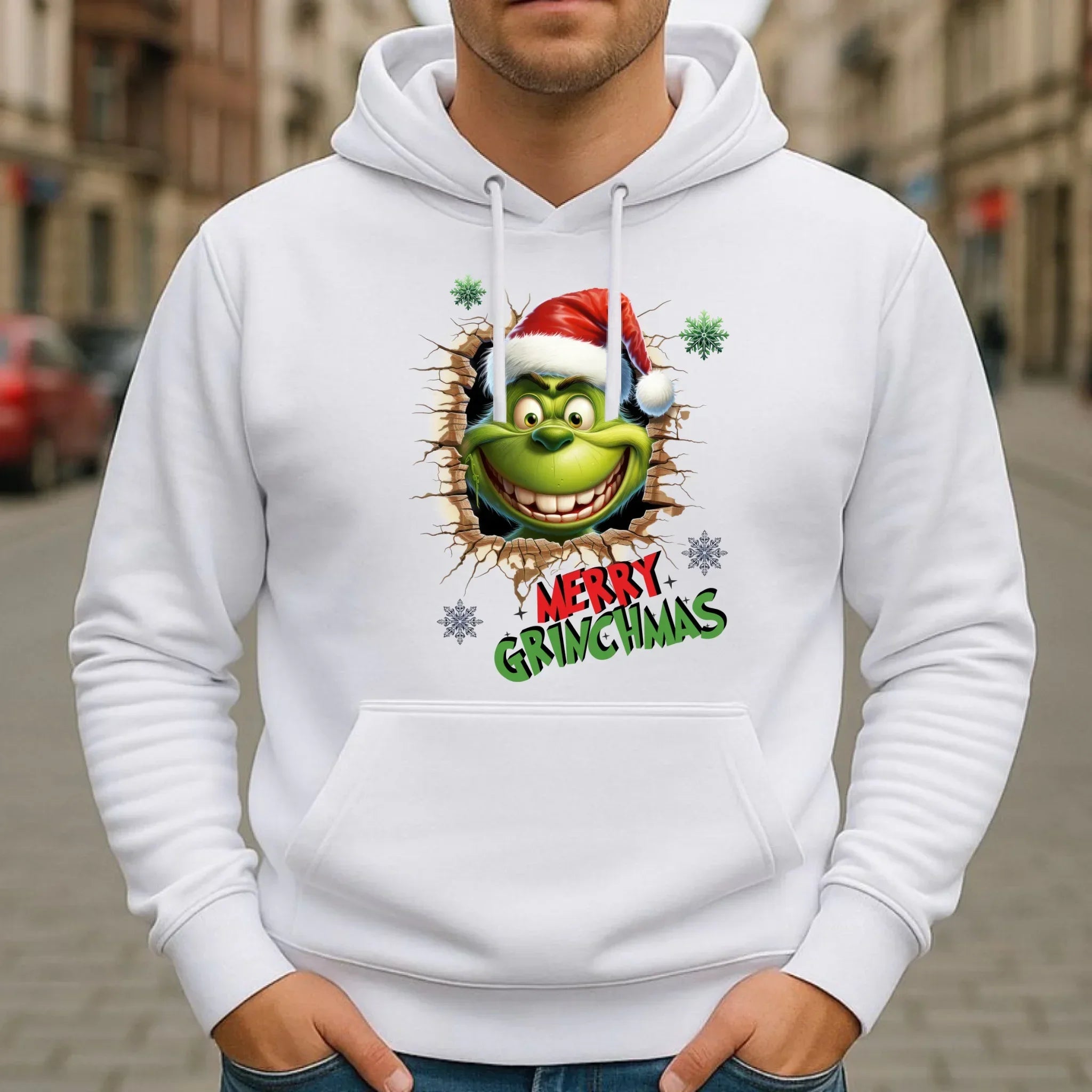 Bluza męska z kapturem świąteczna - Grinch - Merry Grinchmas BN113 - StoryCups.pl