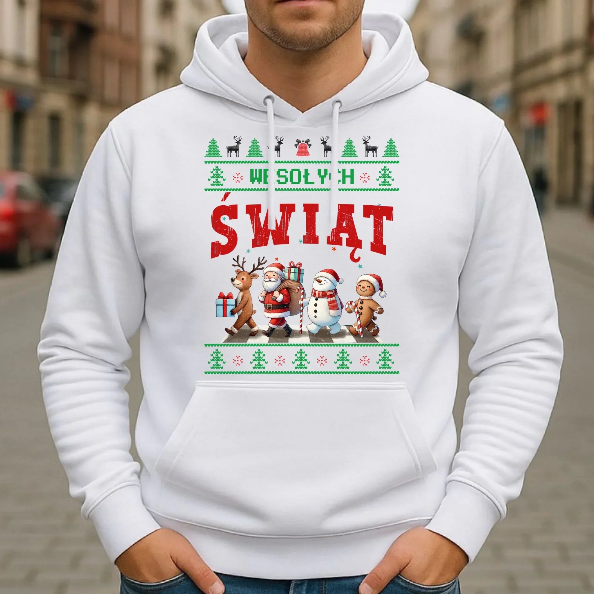 Bluza męska z kapturem świąteczna - Wesołych Świąt BN06 - StoryCups.pl