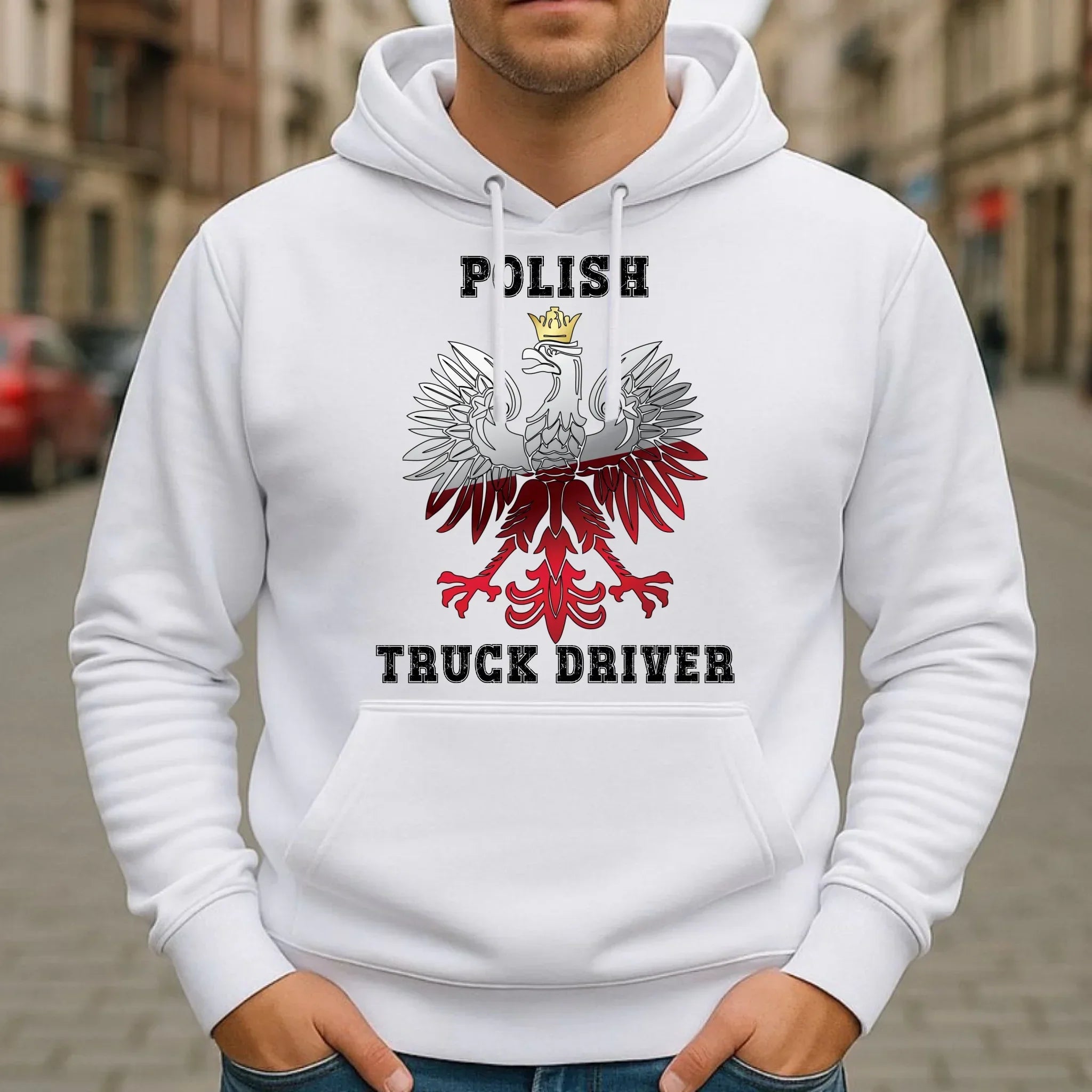 Bluza męska z kapturem dla kierowcy ciężarówki - Polish Truck Driver ZKT06 - StoryCups.pl