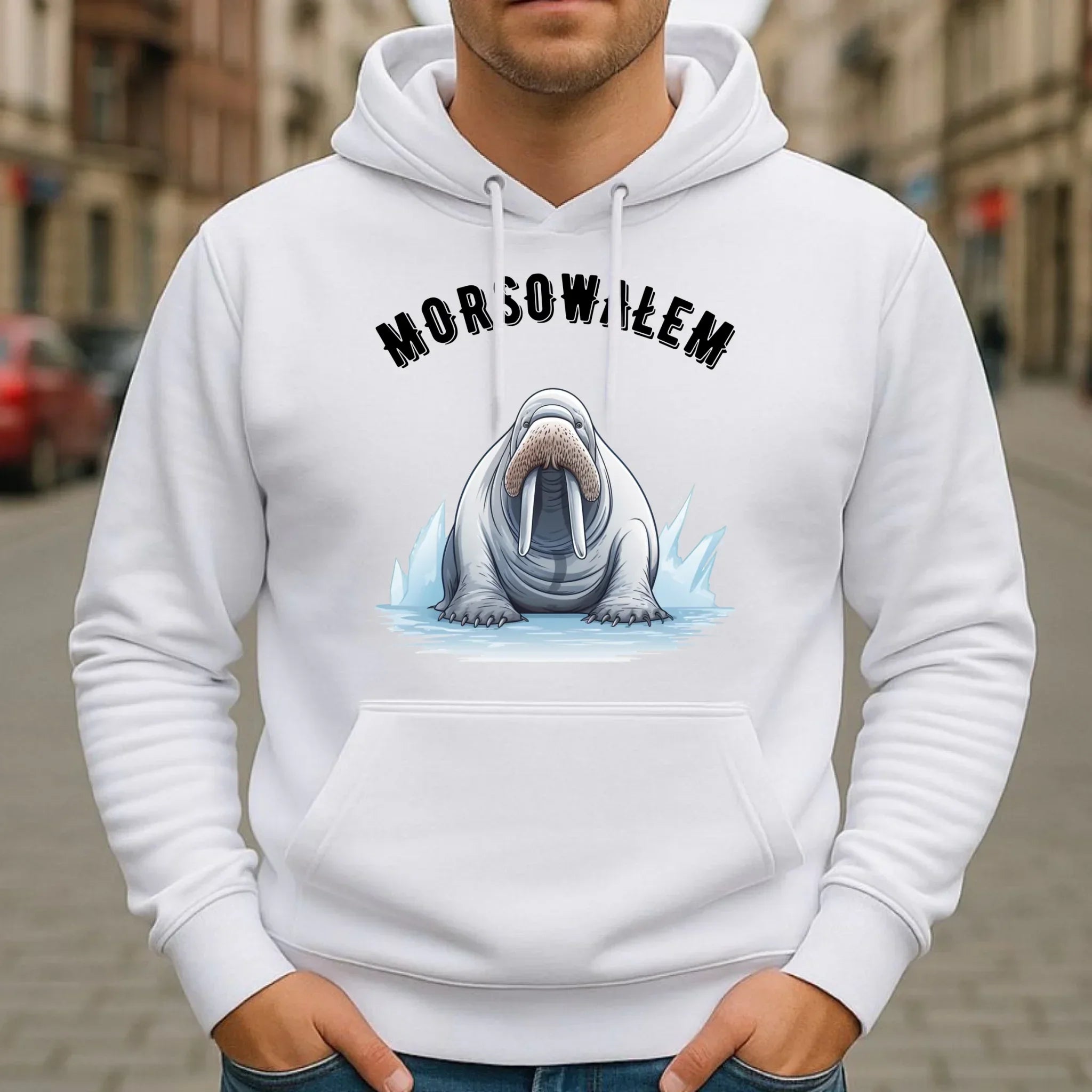 Bluza męska z kapturem dla morsa - Morsowałem HM01 - StoryCups.pl