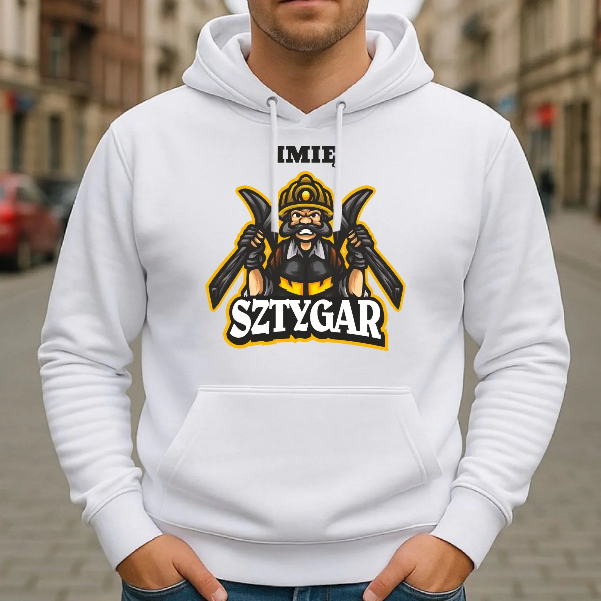 Bluza męska z kapturem - prezent dla górnika - Sztygar - personalizowana G15 - StoryCups.pl