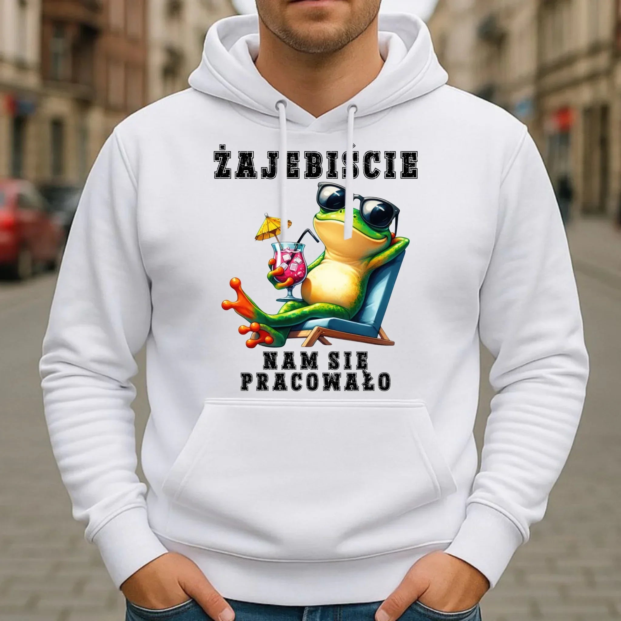 Bluza męska z kapturem na odejście z pracy - Żajebiście nam się pracowało OP09 - StoryCups.pl