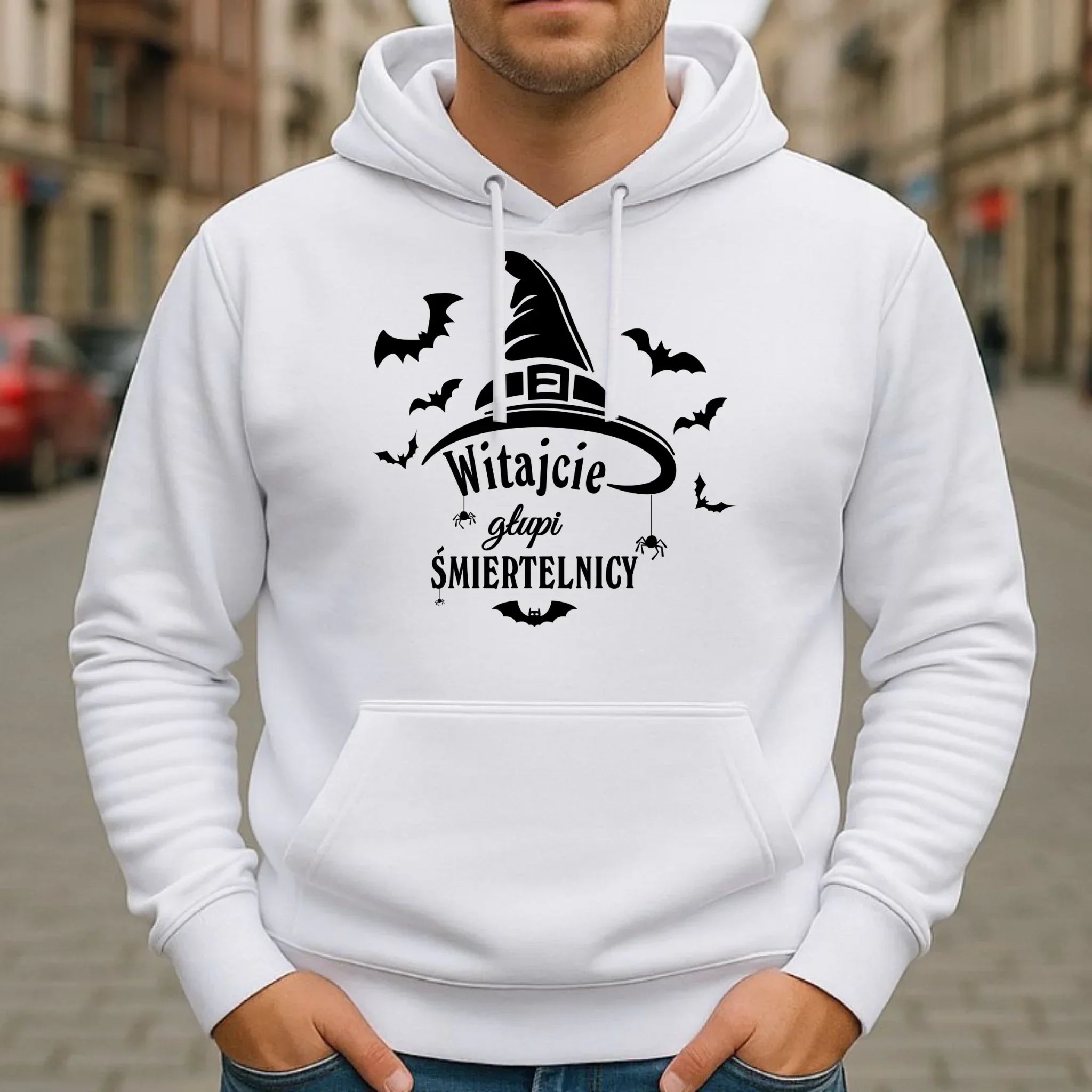 Bluza męska z kapturem na Halloween - Witajcie głupi śmiertelnicy HL23 - StoryCups.pl