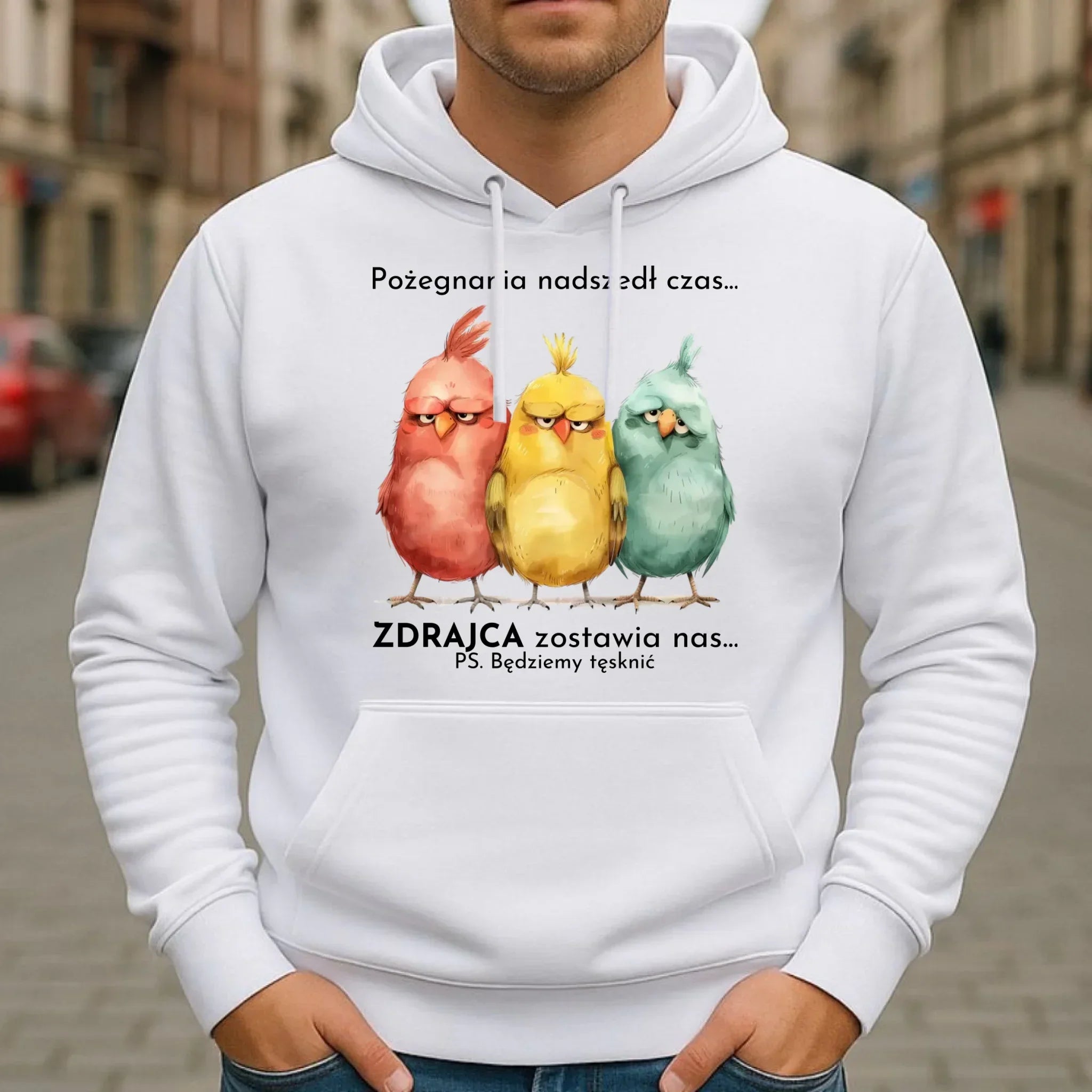 Bluza męska z kapturem na odejście z pracy - Pożegnania nadszedł czas OP05 - StoryCups.pl