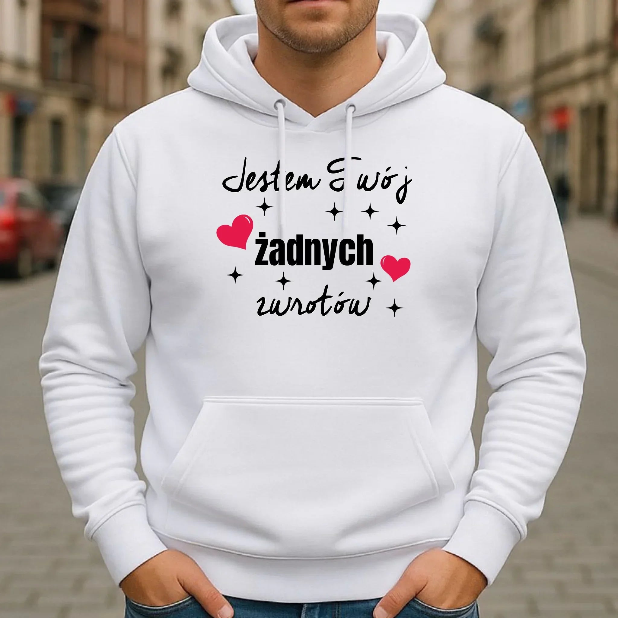 Bluza męska z kapturem dla par - Jestem Twój żadnych zwrotów W29 - StoryCups.pl