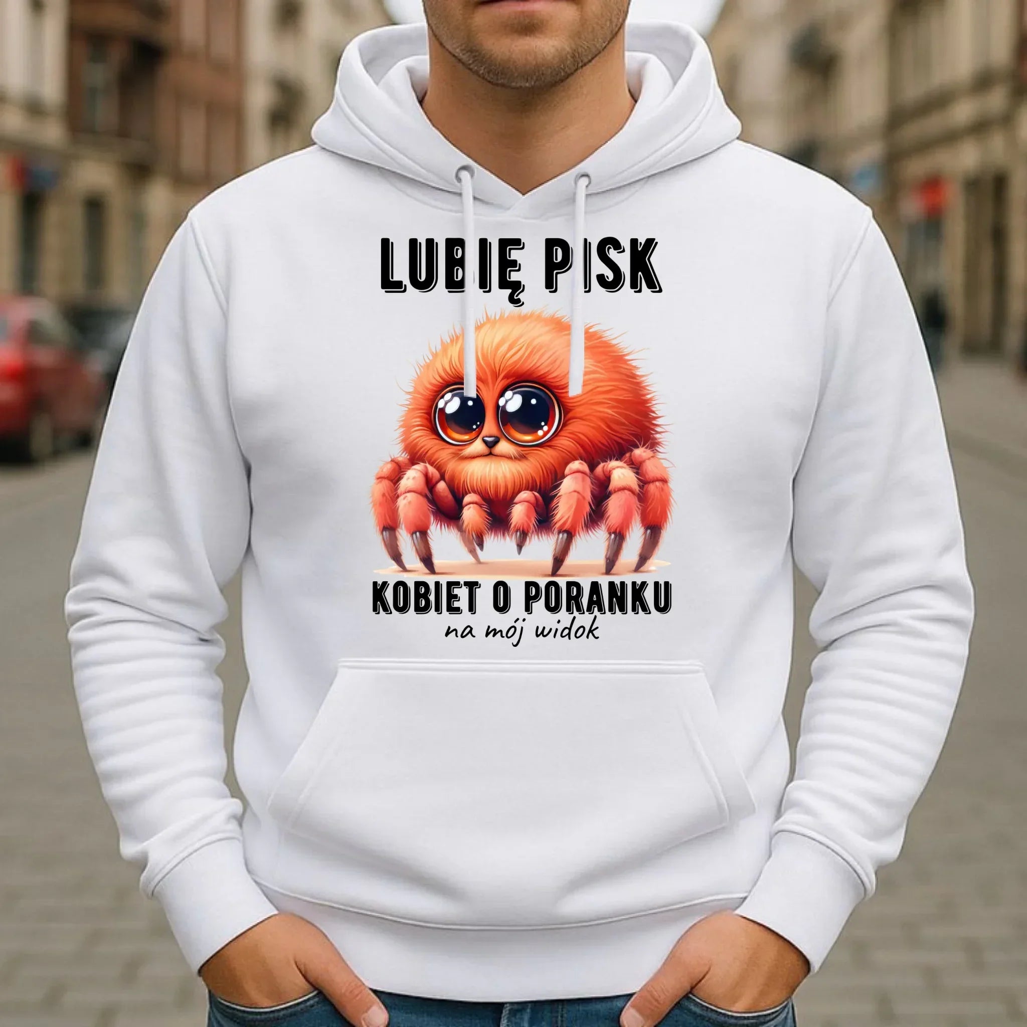 Bluza męska z kapturem - prezent dla chłopaka - Lubię pisk kobiet DCH14 - StoryCups.pl