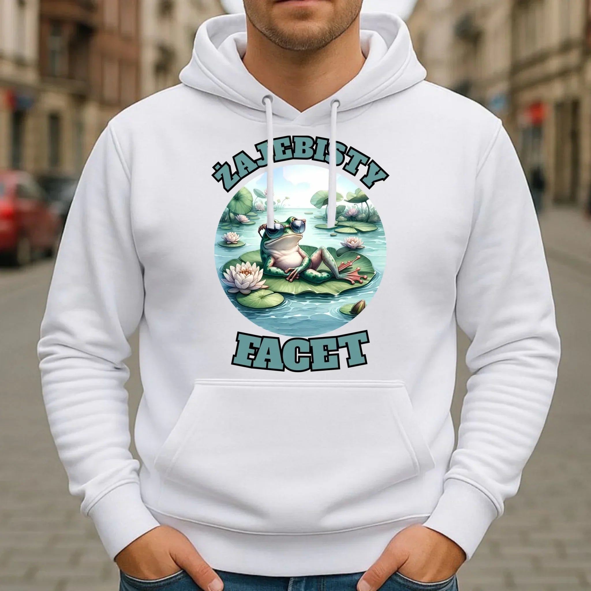 Bluza męska z kapturem - Żajebisty facet DCH08 - StoryCups.pl