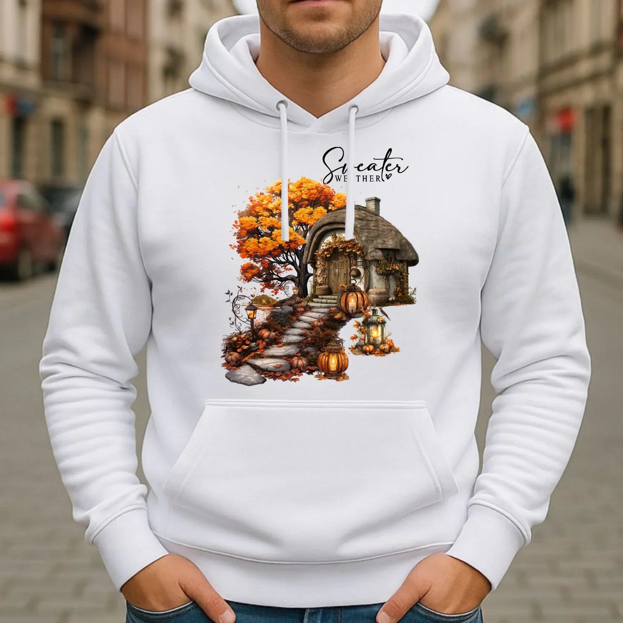 Bluza męska z kapturem jesienna - Sweater weather JS15 - StoryCups.pl