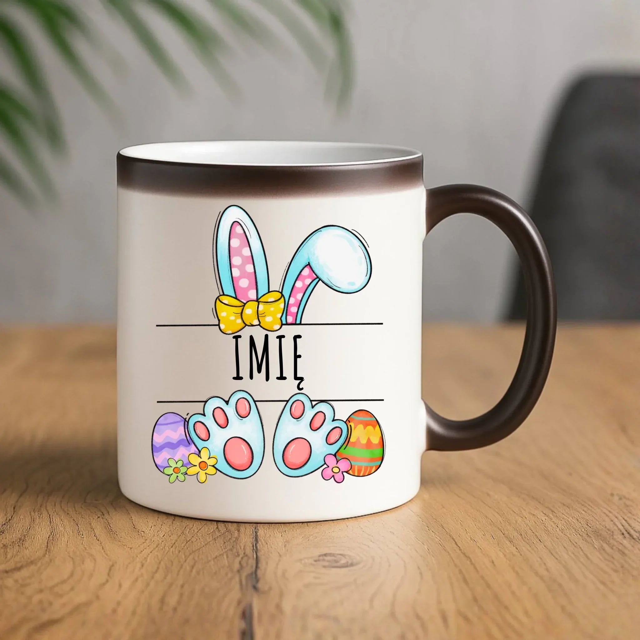 Kubek magiczny na Wielkanoc - Zajączek - personalizowany WN15 - StoryCups.pl