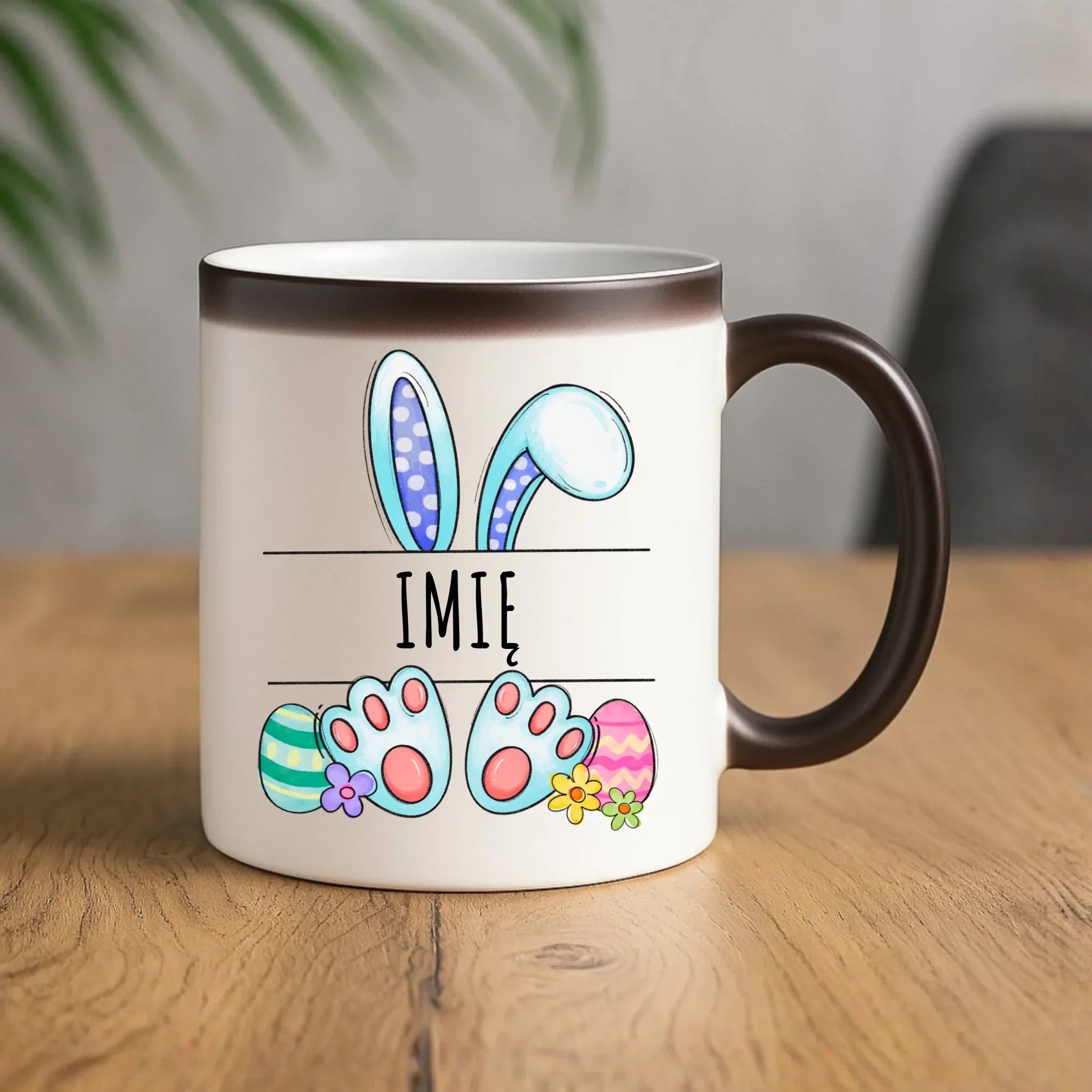 Kubek magiczny dla dziecka na Wielkanoc - Zajączek - personalizowany WN14 - StoryCups.pl