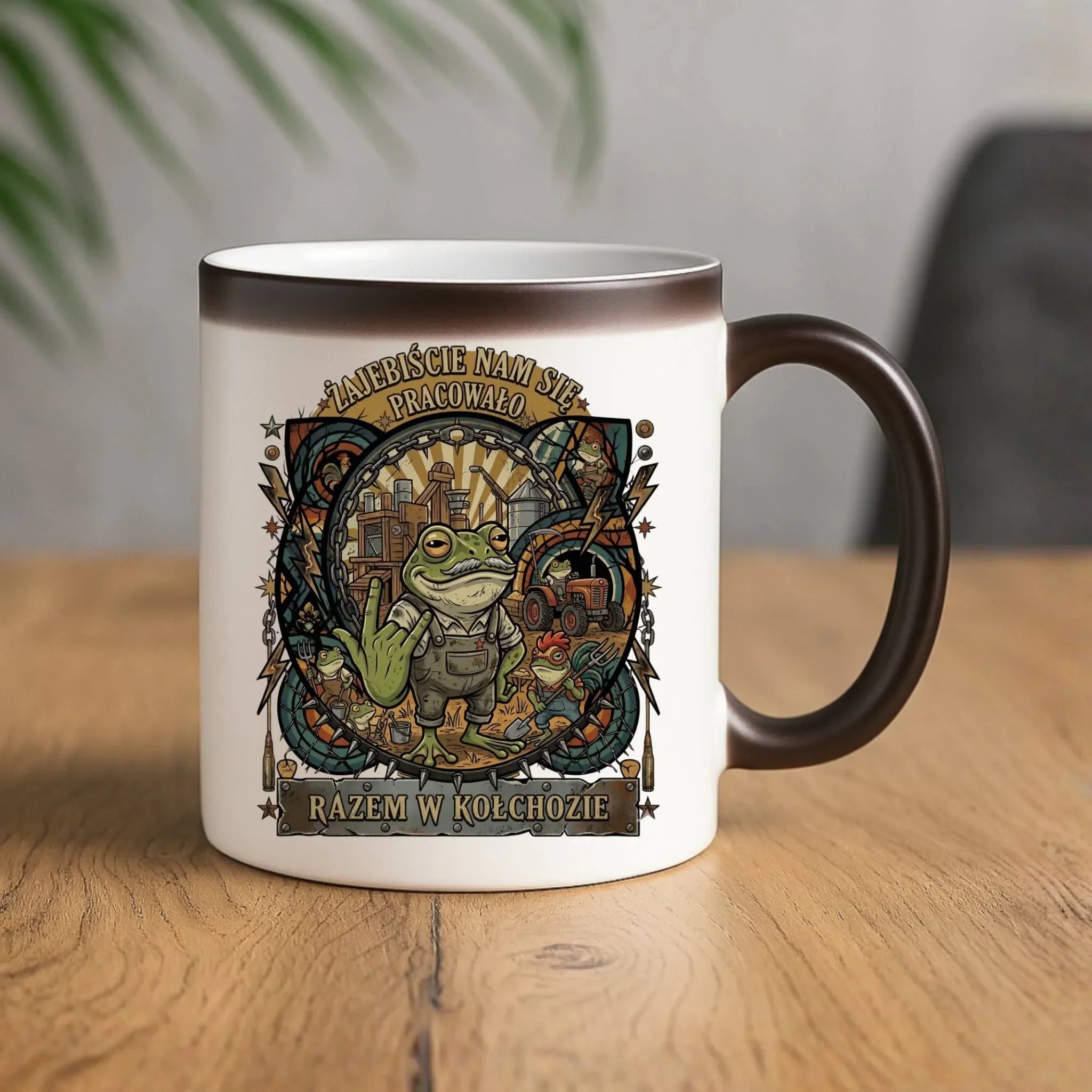Kubek magiczny na odejście z pracy dla kolegi - Żajebiście nam się pracowało w kołchozie OP10 - StoryCups.pl