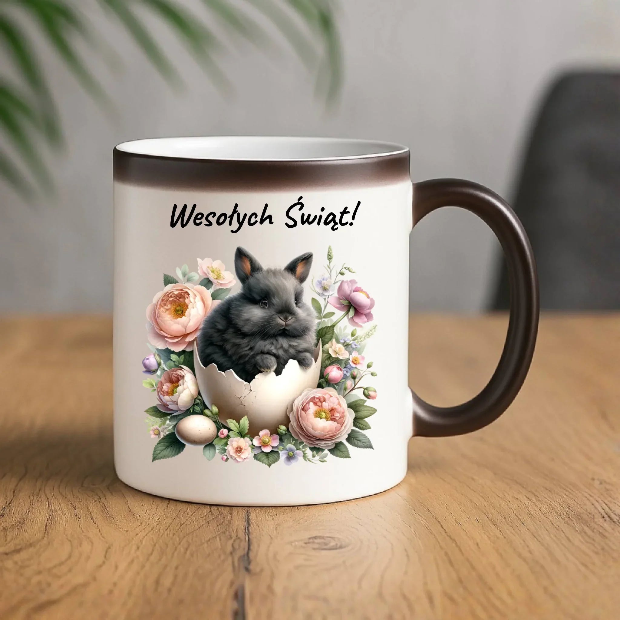 Kubek magiczny na Wielkanoc - Zajączek w pisance Wesołych Świąt WN03 - StoryCups.pl