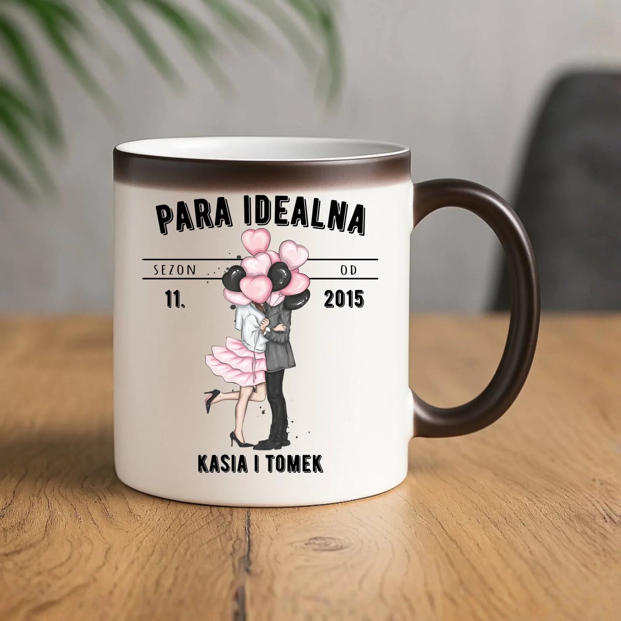 Kubek magiczny dla par na rocznicę - Para idealna - personalizowany W11 - StoryCups.pl
