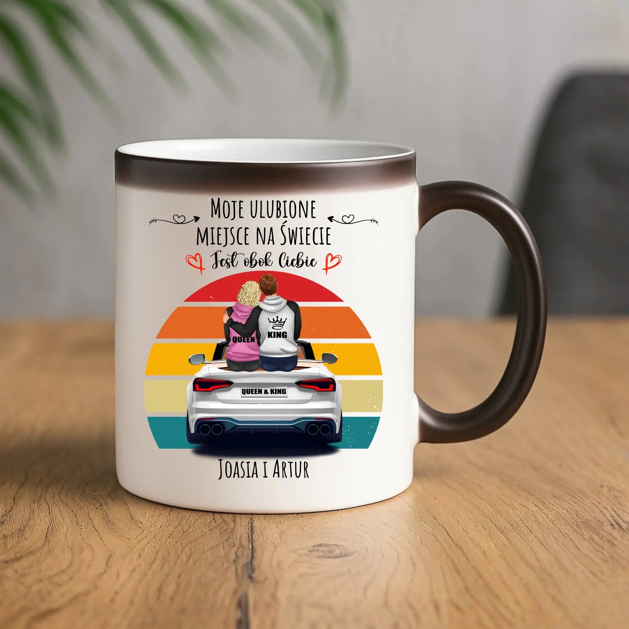 Kubek magiczny dla par - Moje ulubione miejsce - personalizowany W06 - StoryCups.pl
