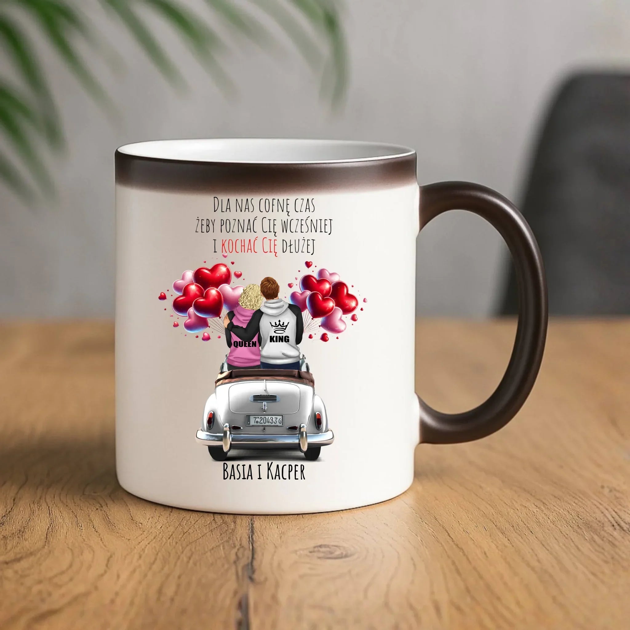 Kubek magiczny dla par - Dla nas cofnę czas - personalizowany W08 - StoryCups.pl
