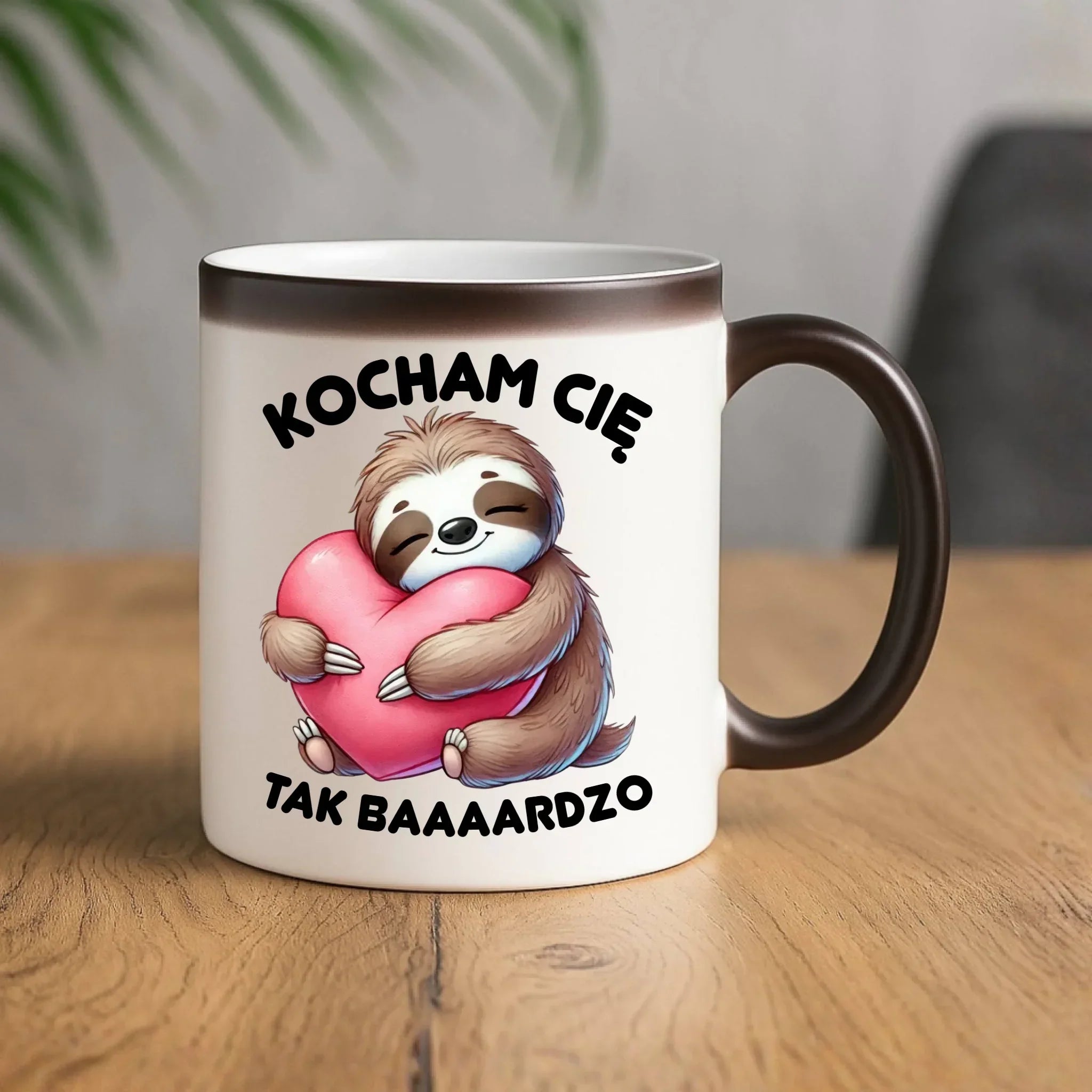 Kubek magiczny - Leniwiec Kocham Cię tak baaaardzo W16 - StoryCups.pl